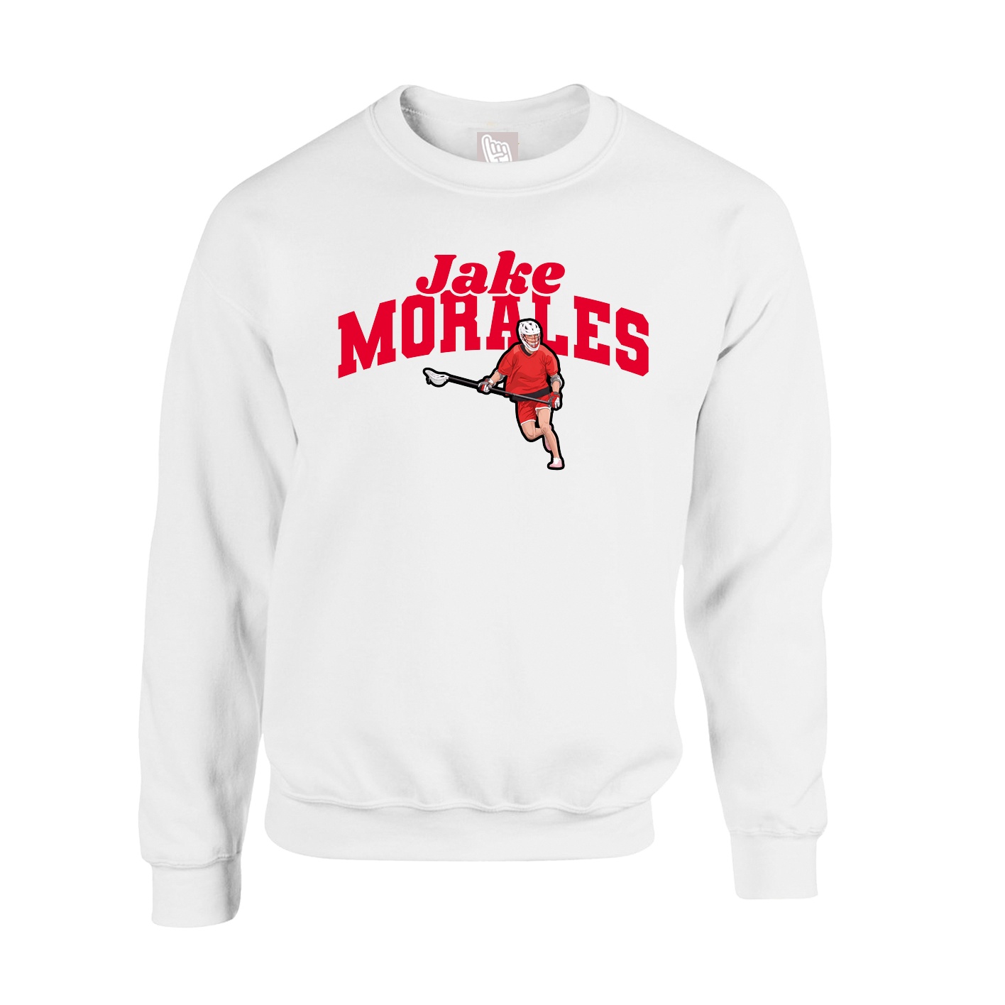 Fleece Crew — Signature Arch in White