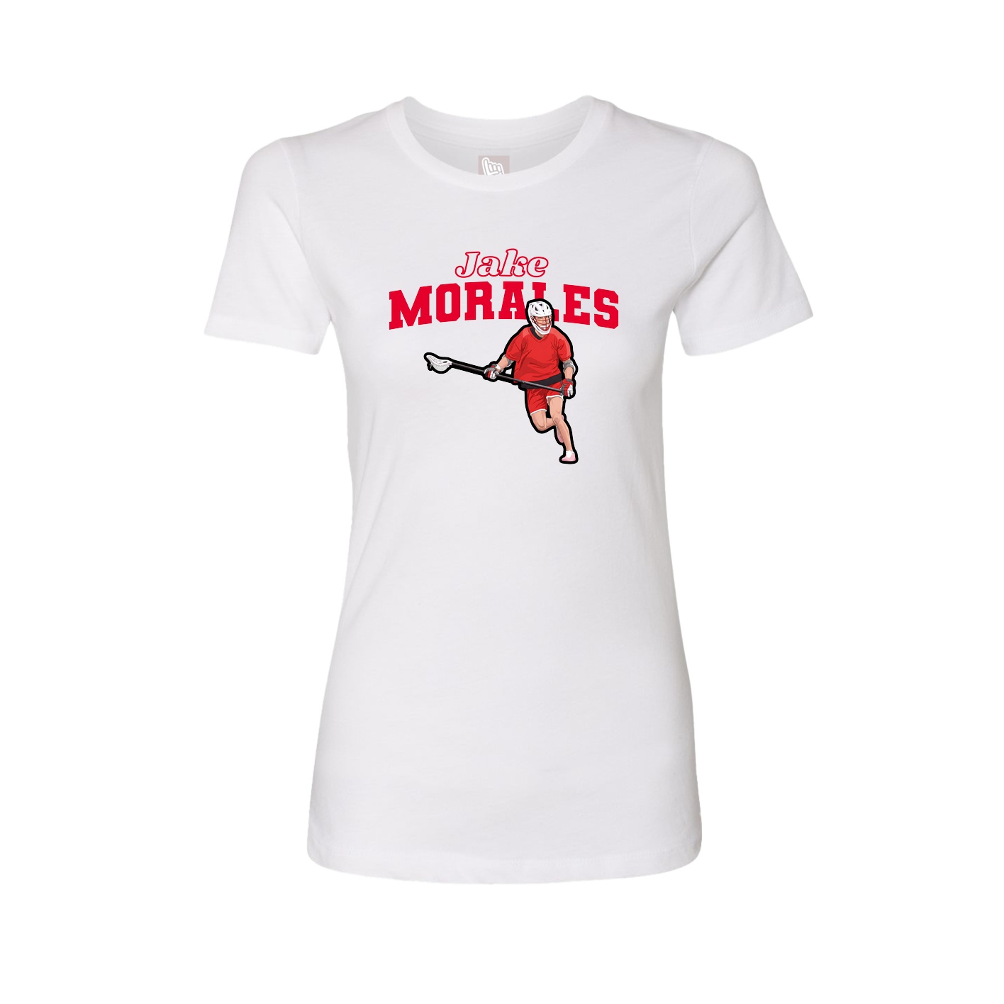 Fitted Women's Tee — Name Arch in White