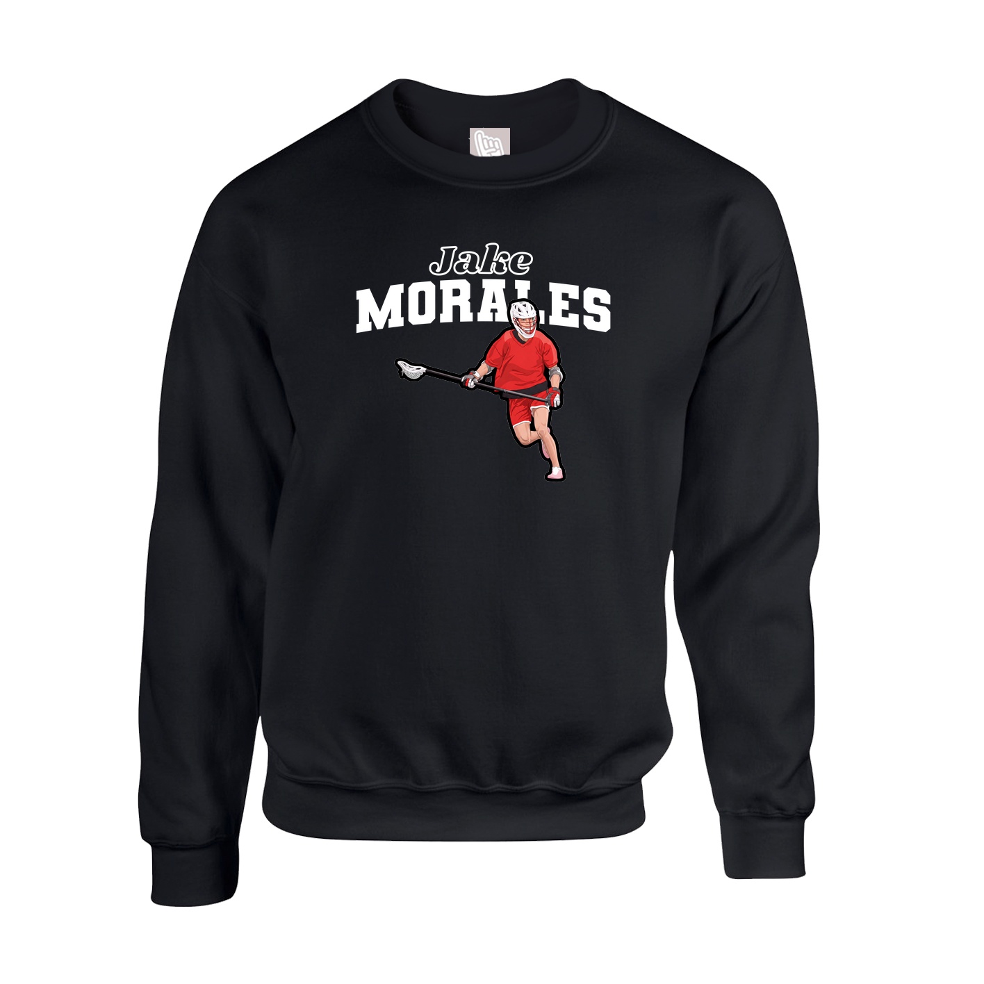 Fleece Crew — Name Arch in Black