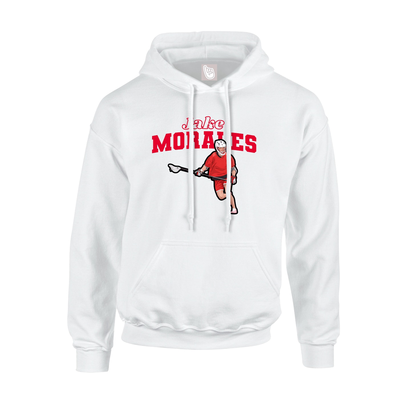 Youth Hoodie — Name Arch in White