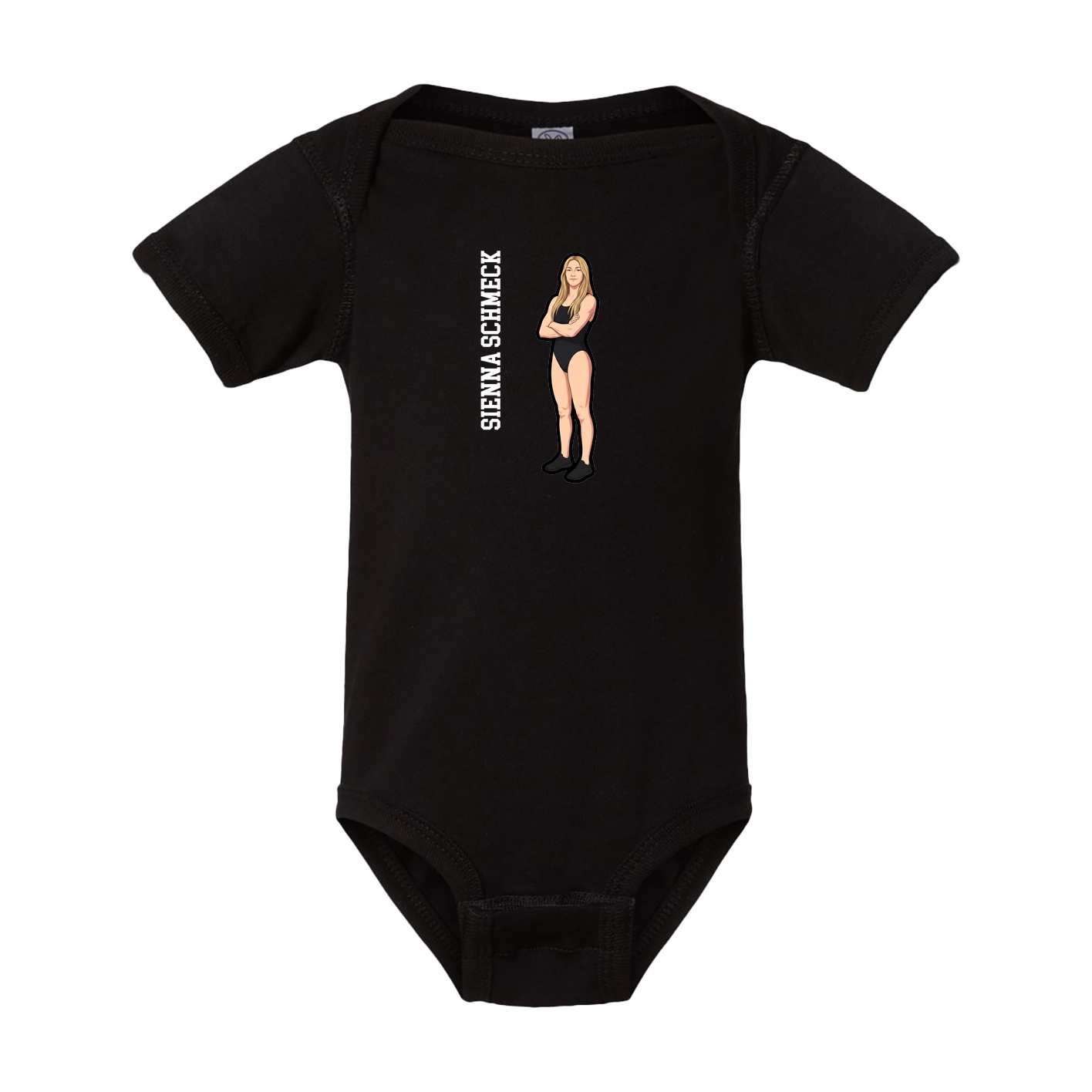 Baby Onesie — Name Vertical in Black