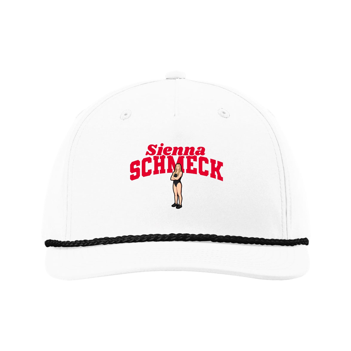 Five-Panel Classic Rope Cap — Signature Arch in White