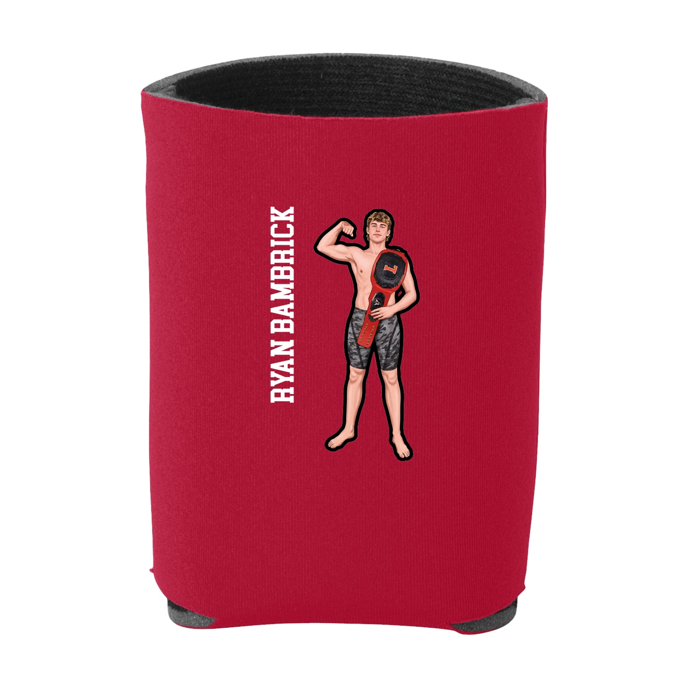 Can Holder — Name Vertical in Red