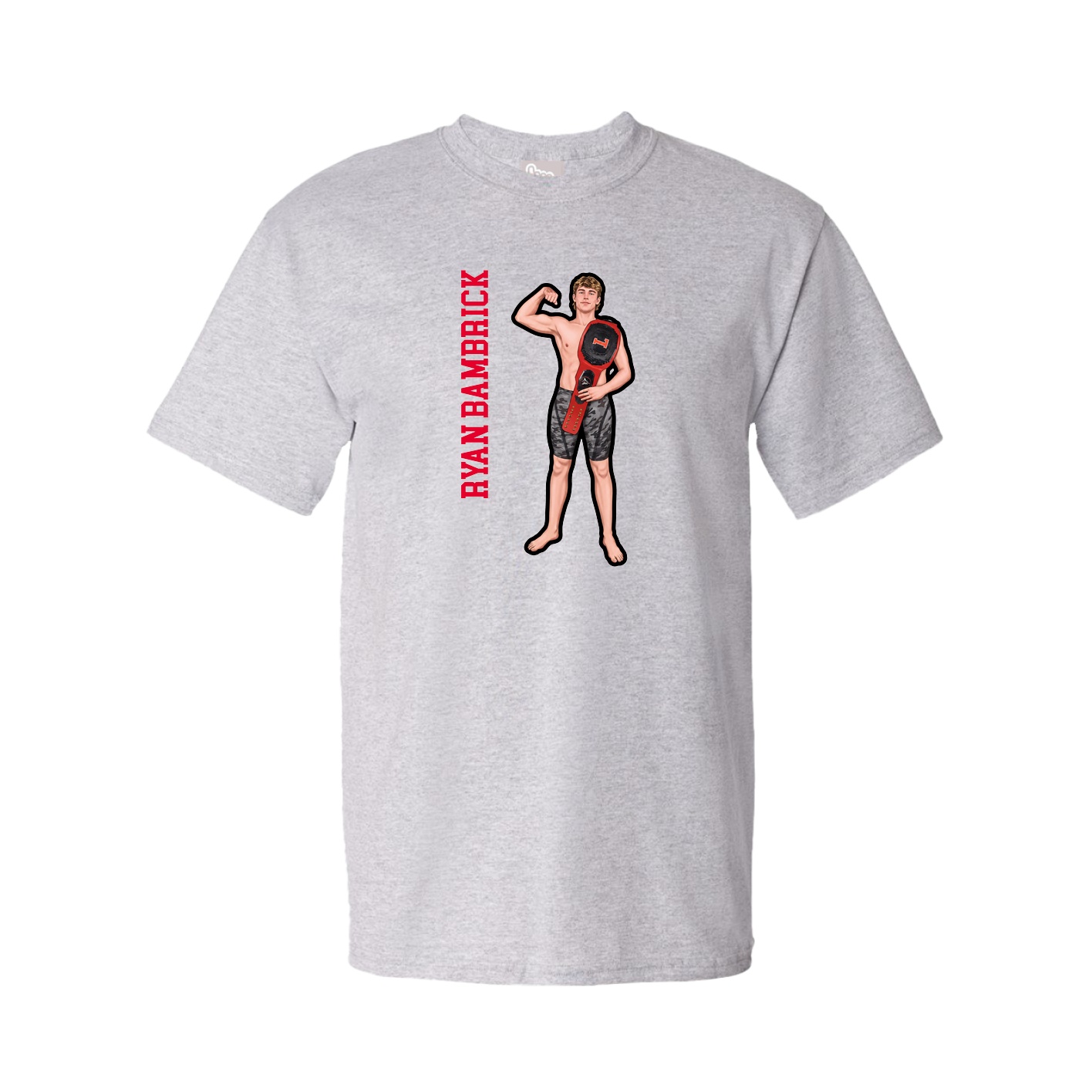 Tee — Name Vertical in Grey