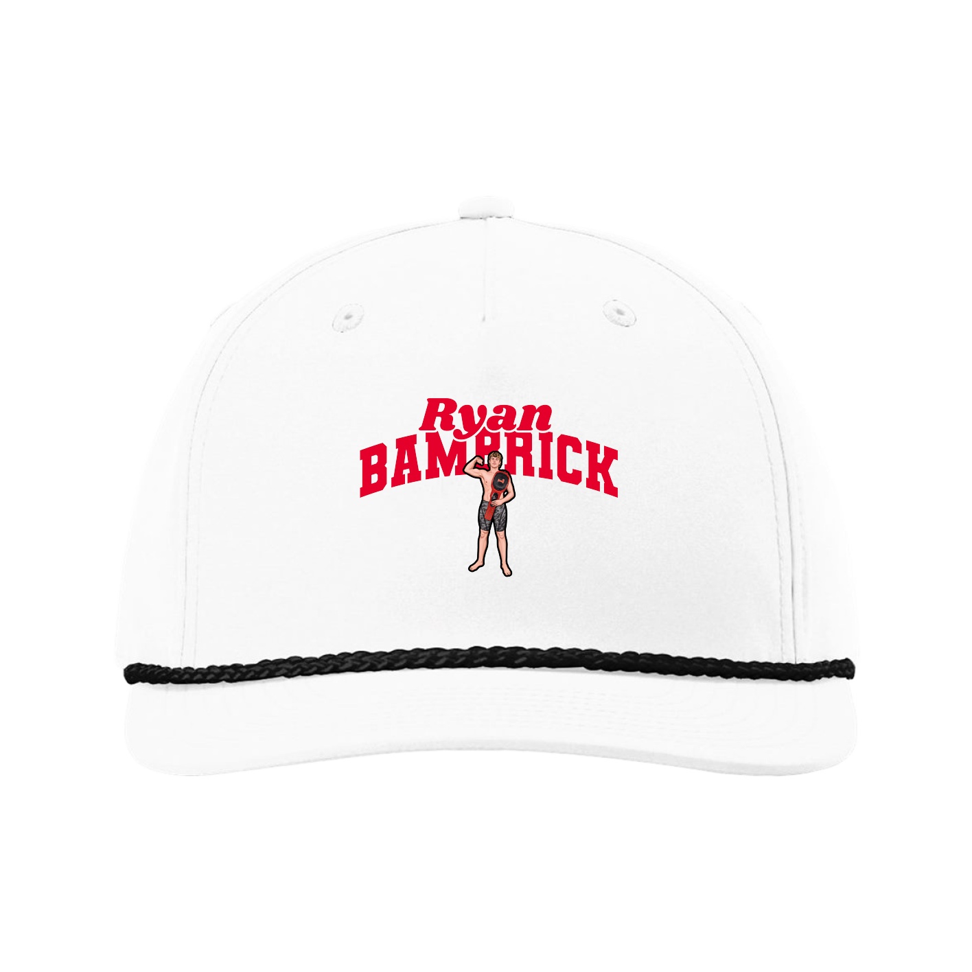 Five-Panel Classic Rope Cap — Signature Arch in White