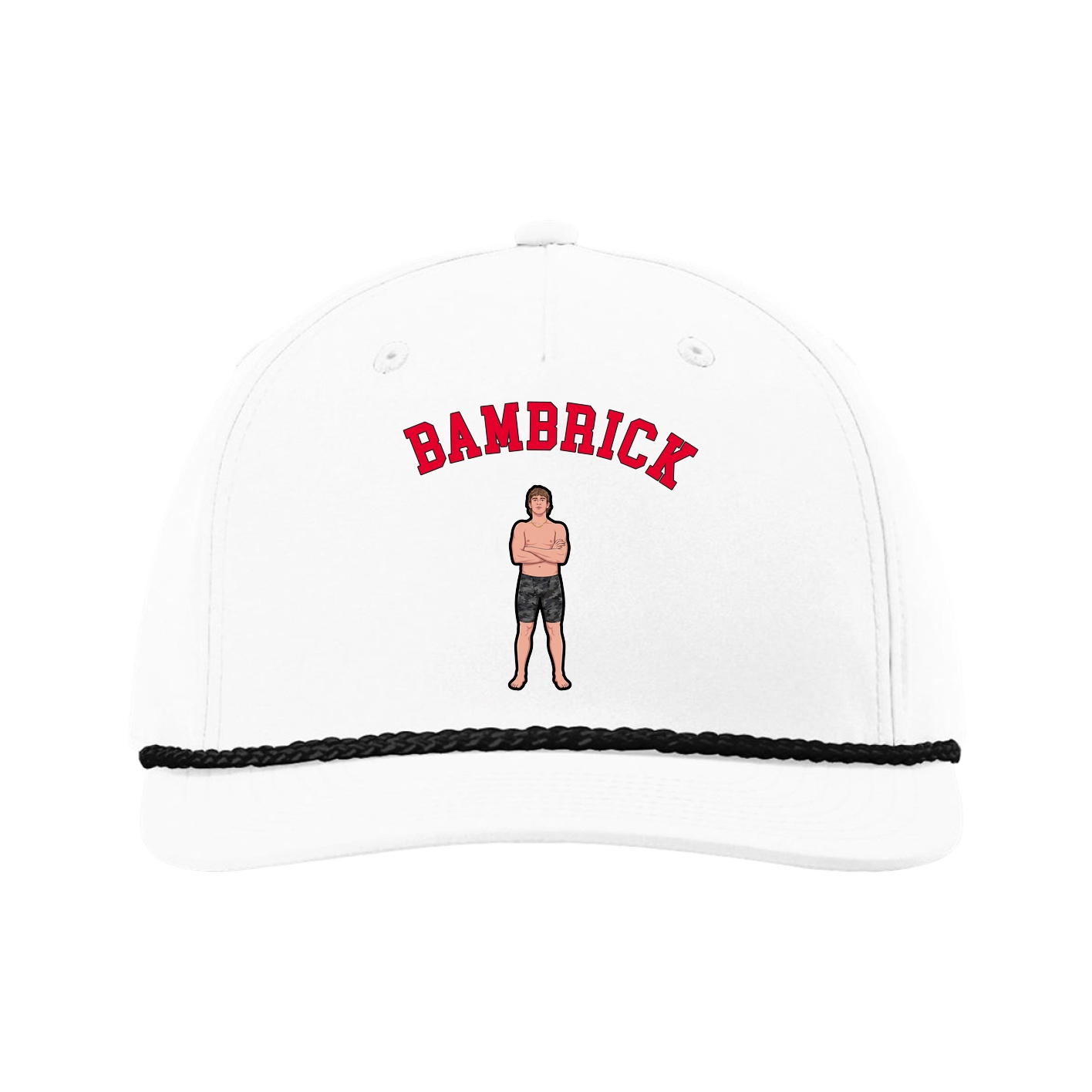 Five-Panel Classic Rope Cap — Shirsey Arch in White