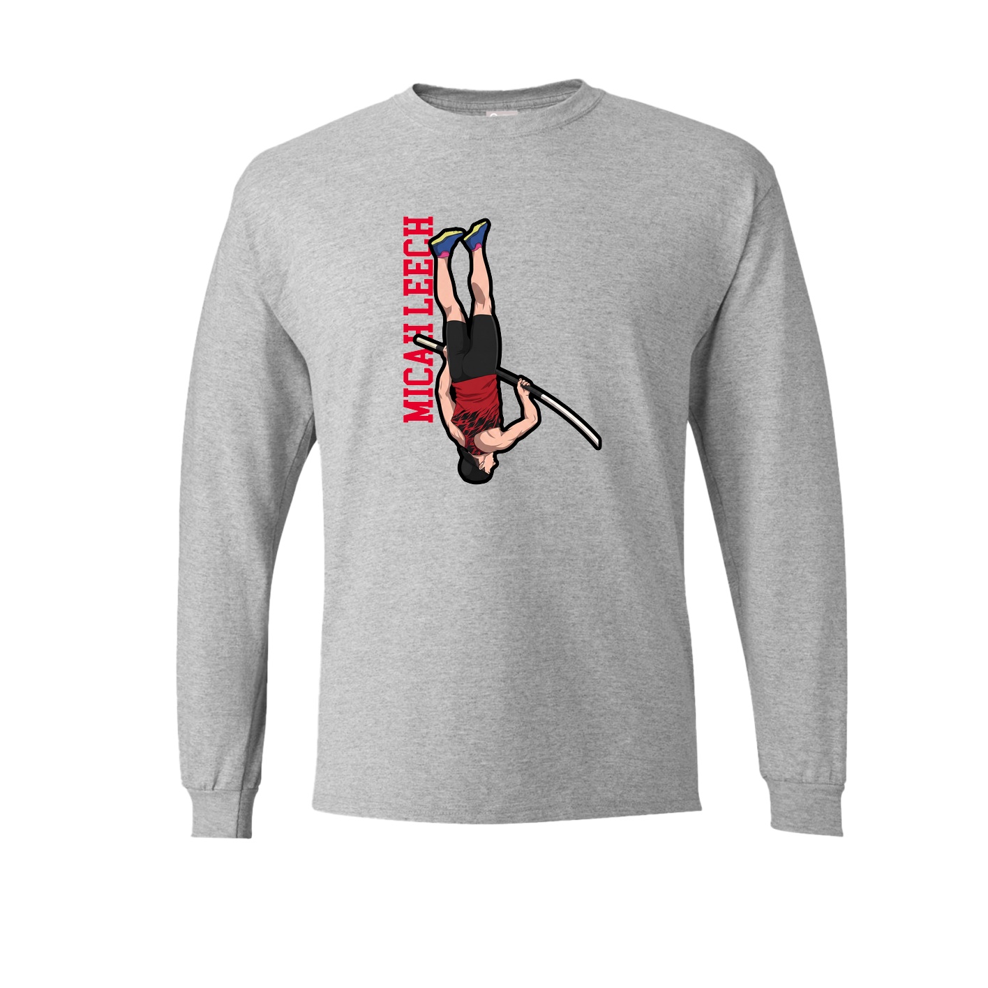 Long Sleeve Tee — Name Vertical in Grey