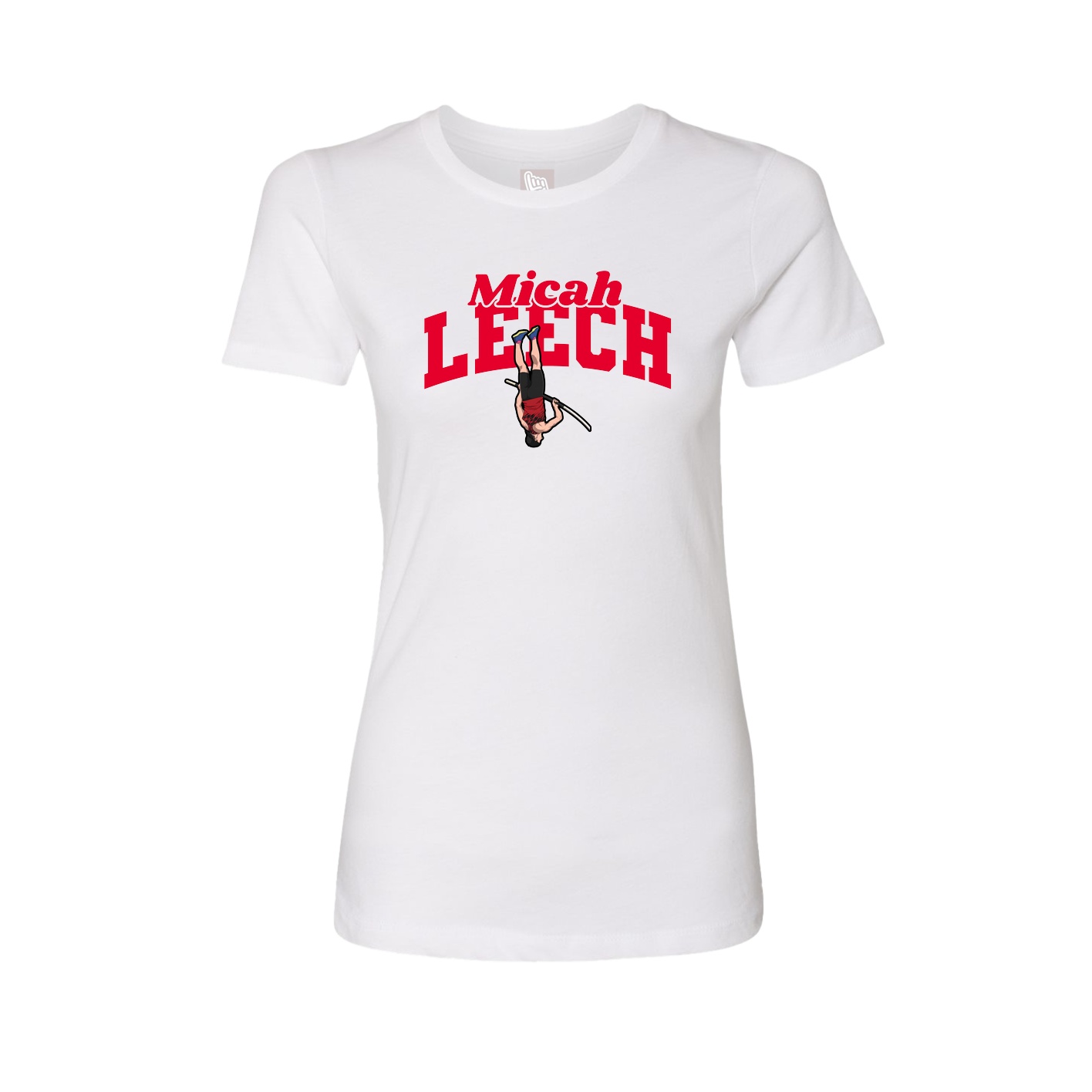 Fitted Women's Tee — Signature Arch in White