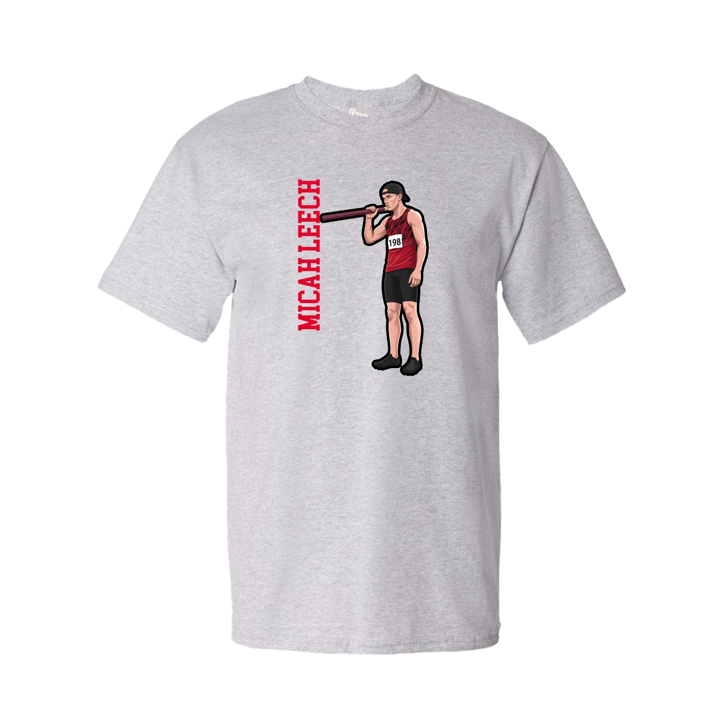 Tee — Name Vertical in Grey