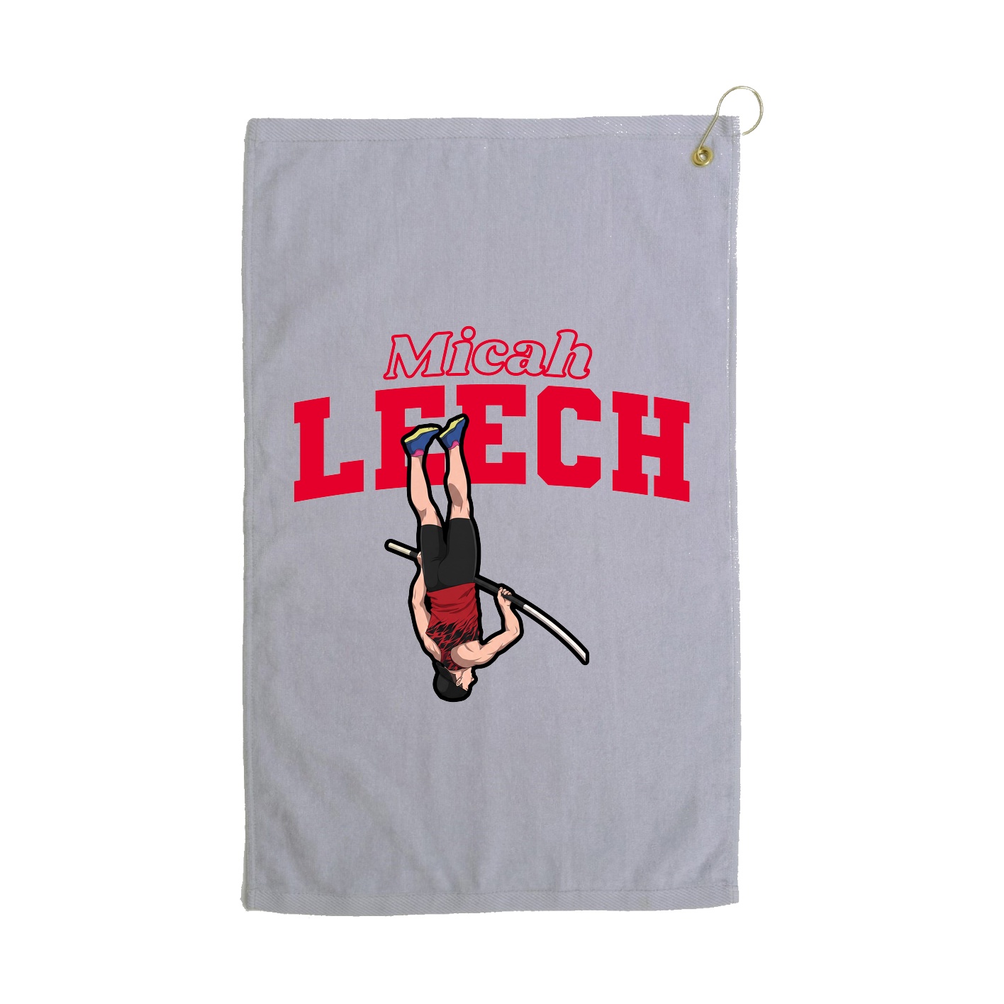 Golf Towel — Name Arch in Grey