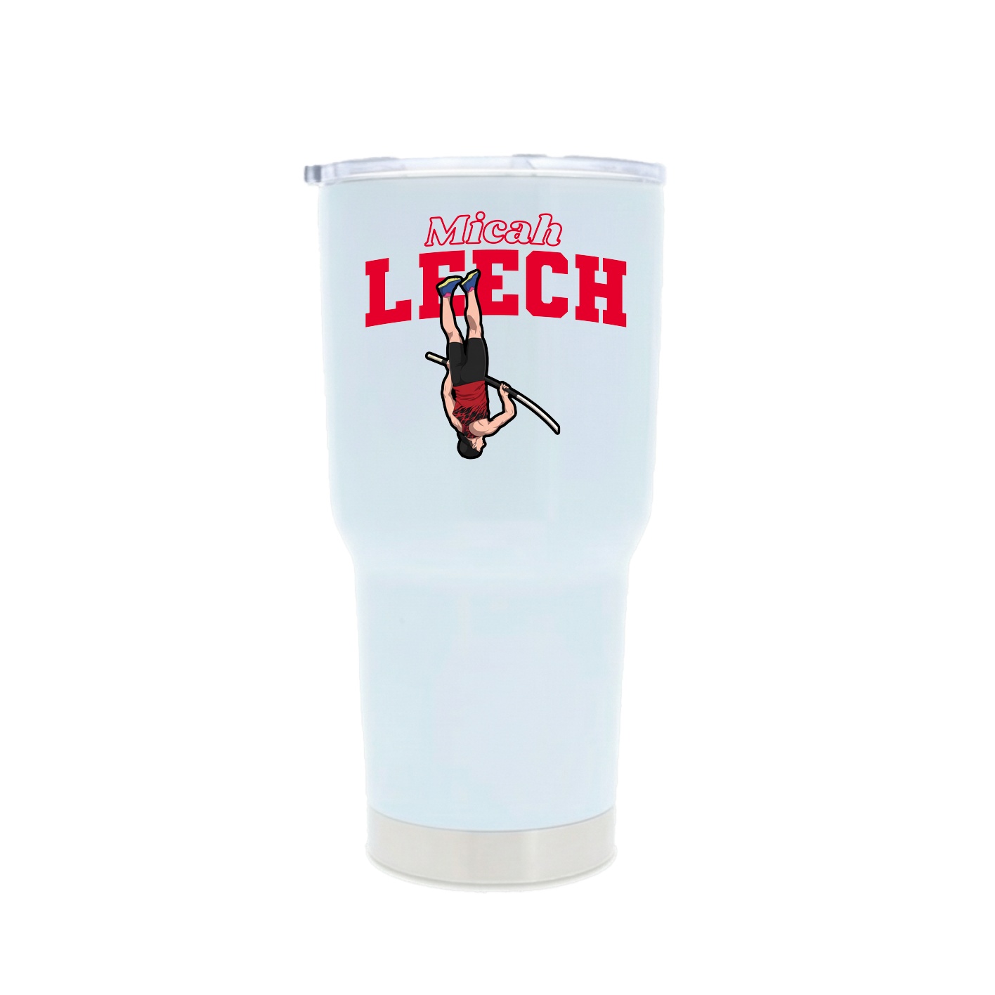 30oz Stainless Steel Tumbler — Name Arch in White