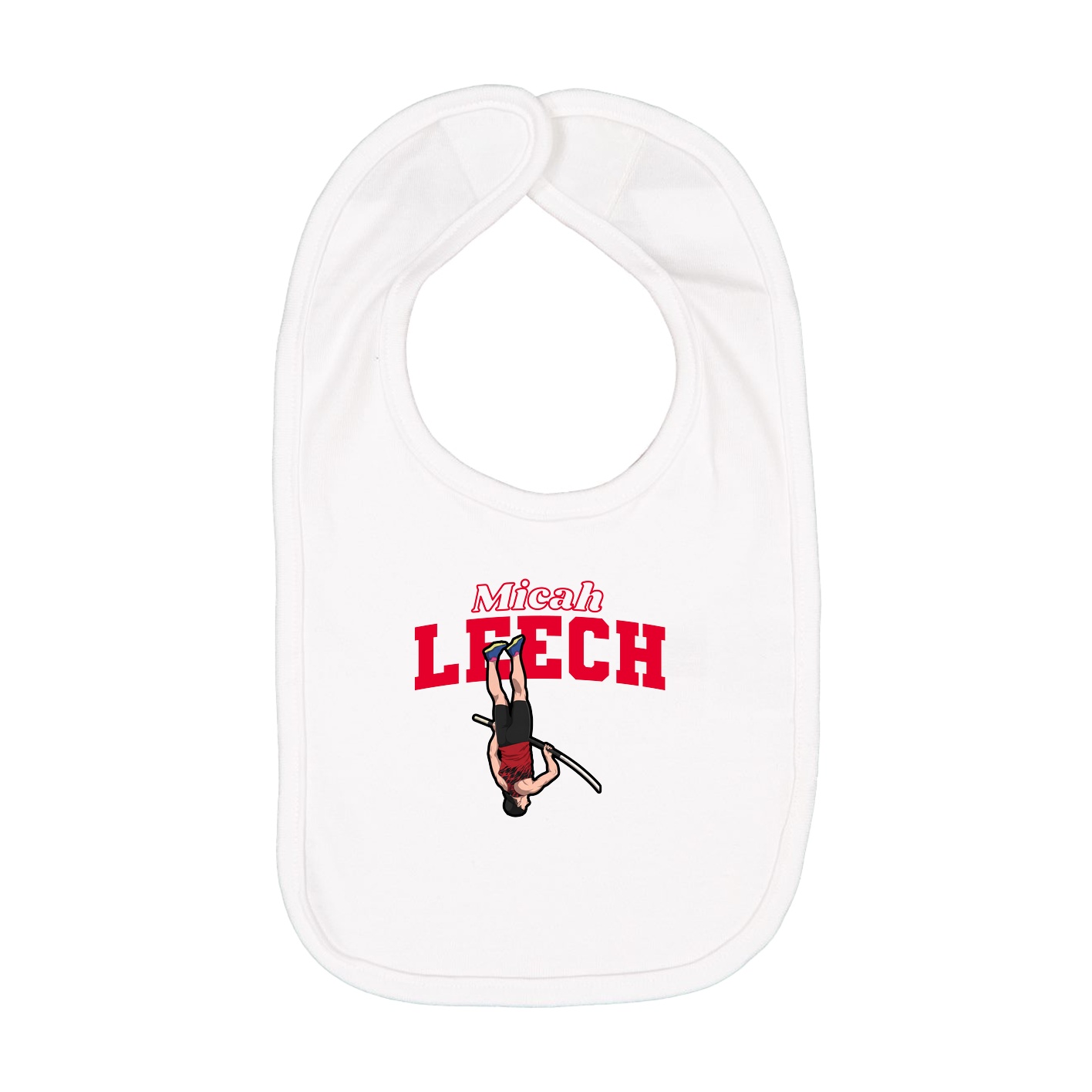 Infant Bib — Name Arch in White