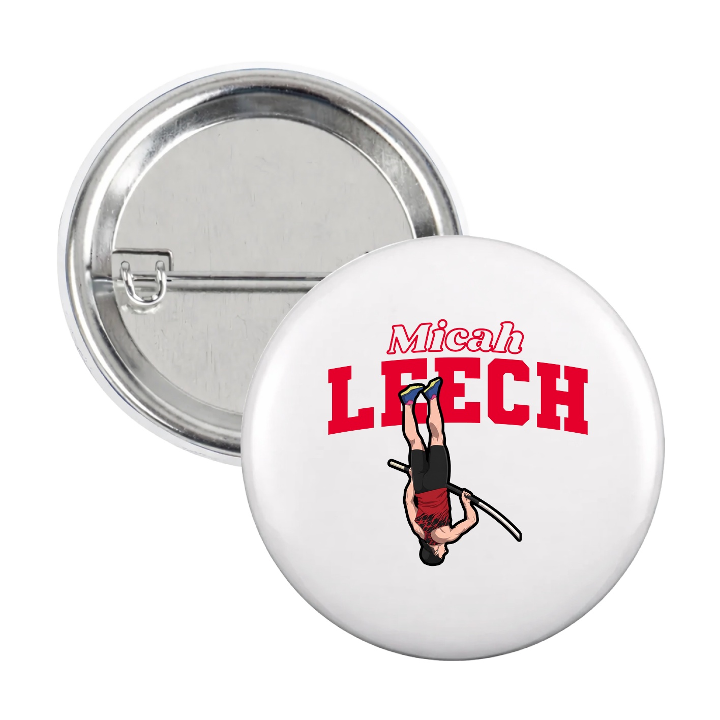 Game Day Button — Name Arch in White