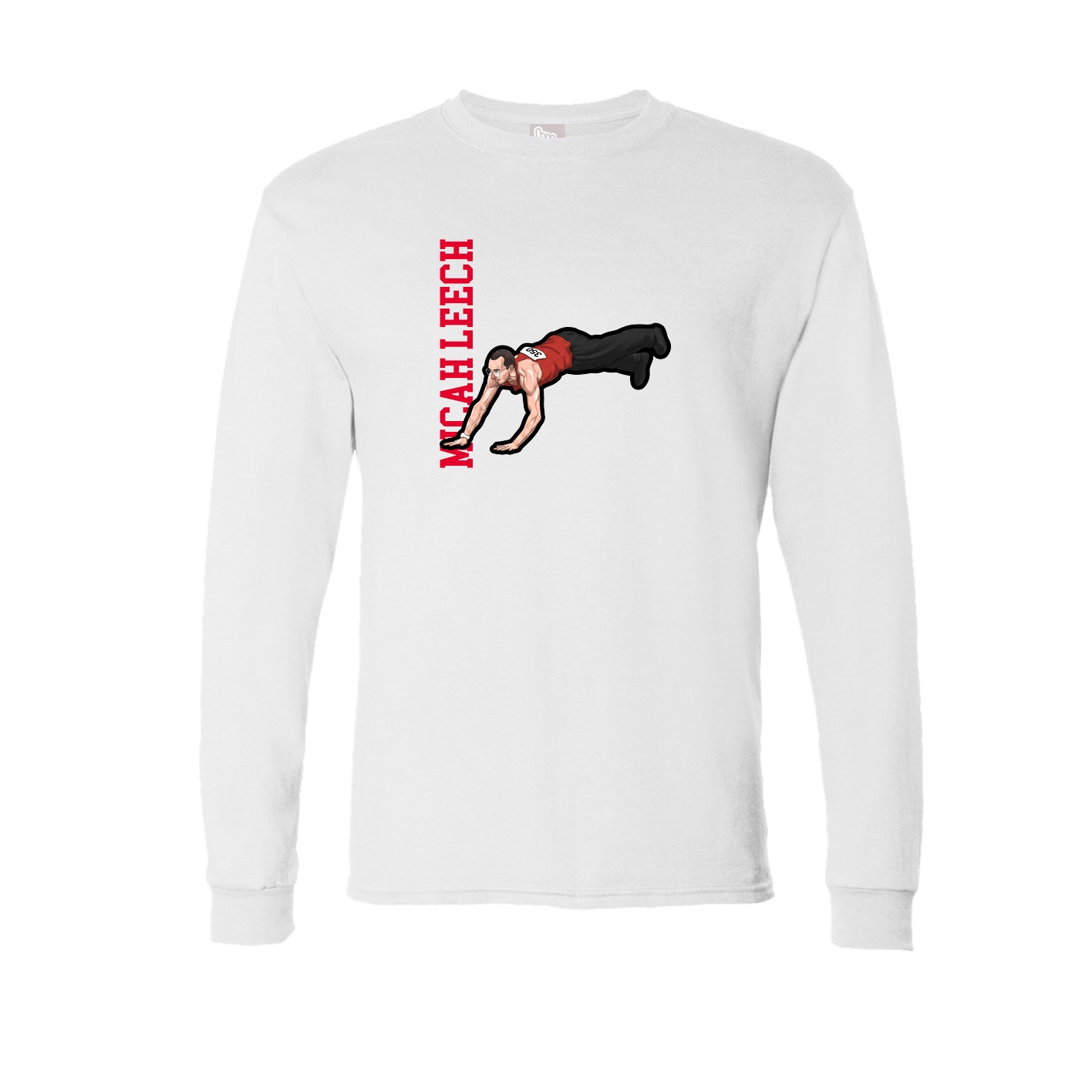Long Sleeve Tee — Name Vertical in White