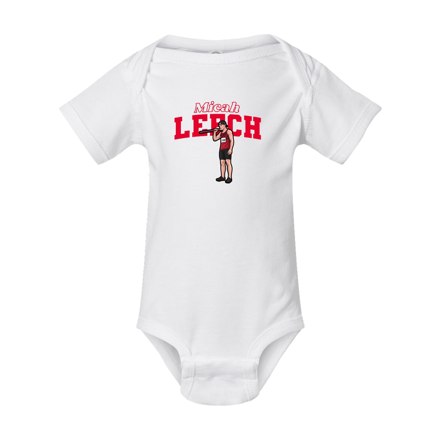 Baby Onesie — Name Arch in White