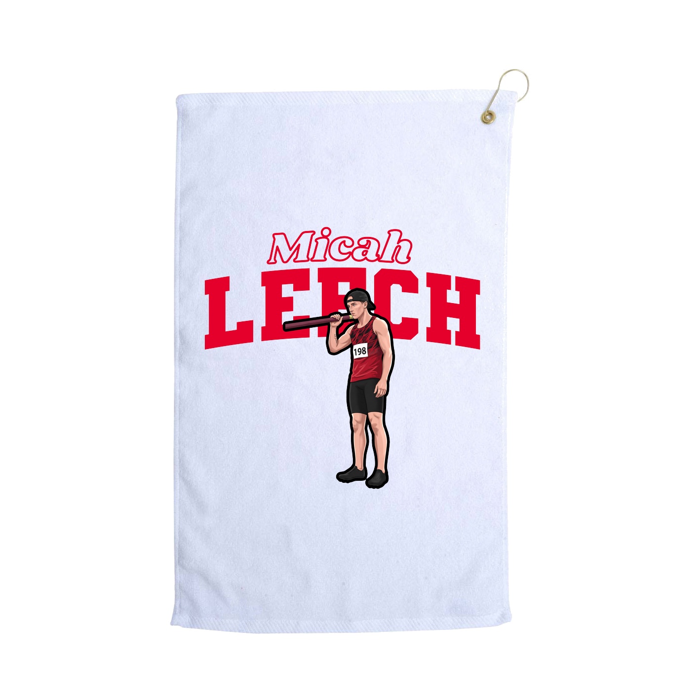Golf Towel — Name Arch in White