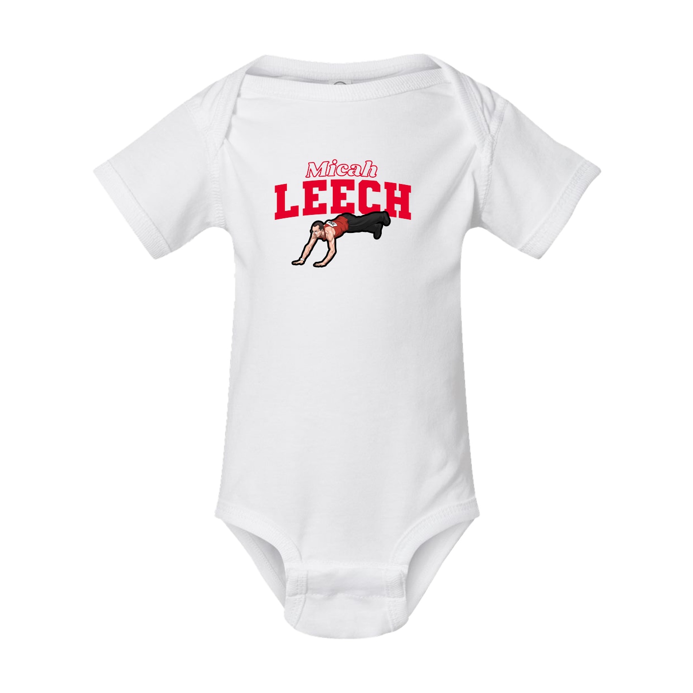 Baby Onesie — Name Arch in White