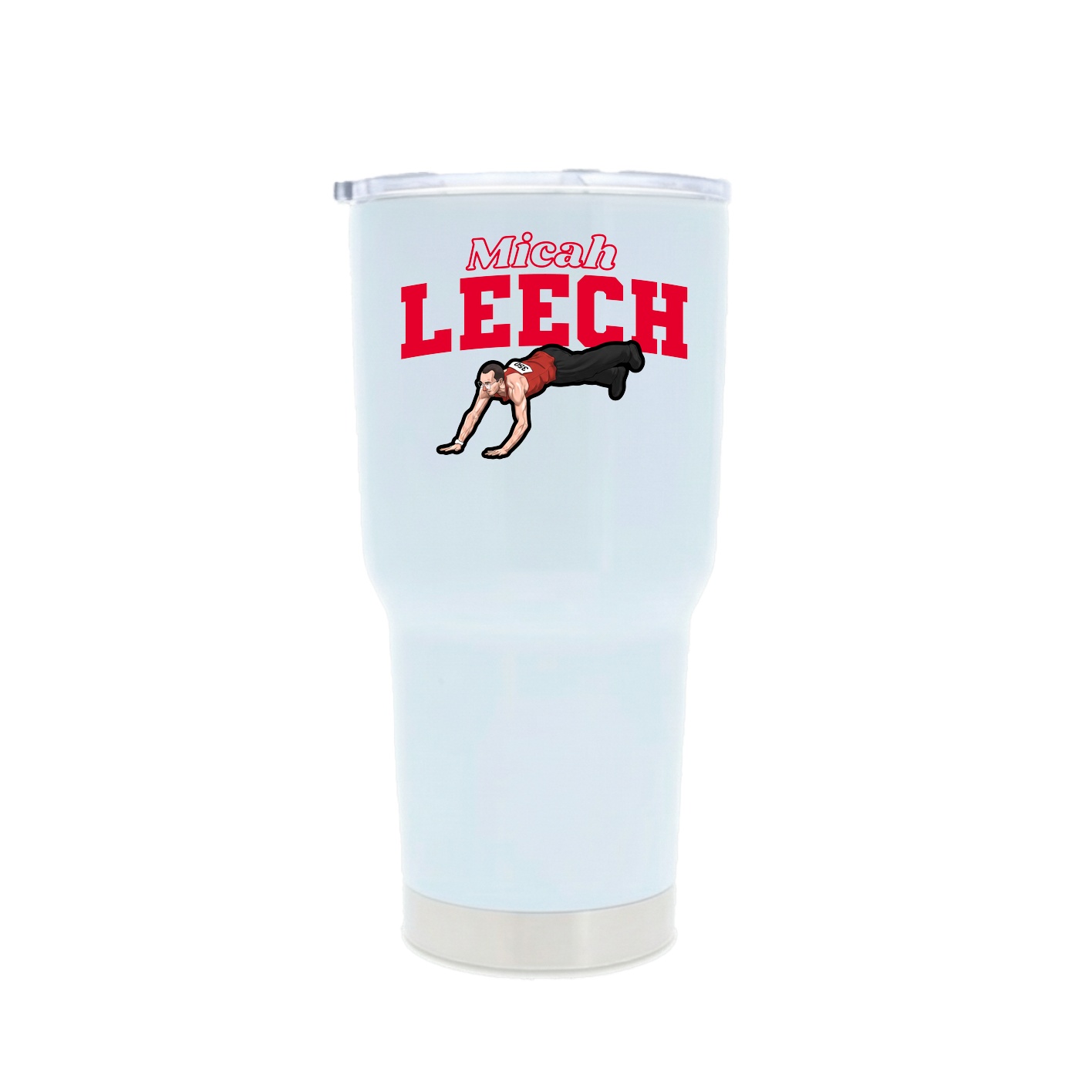 30oz Stainless Steel Tumbler — Name Arch in White