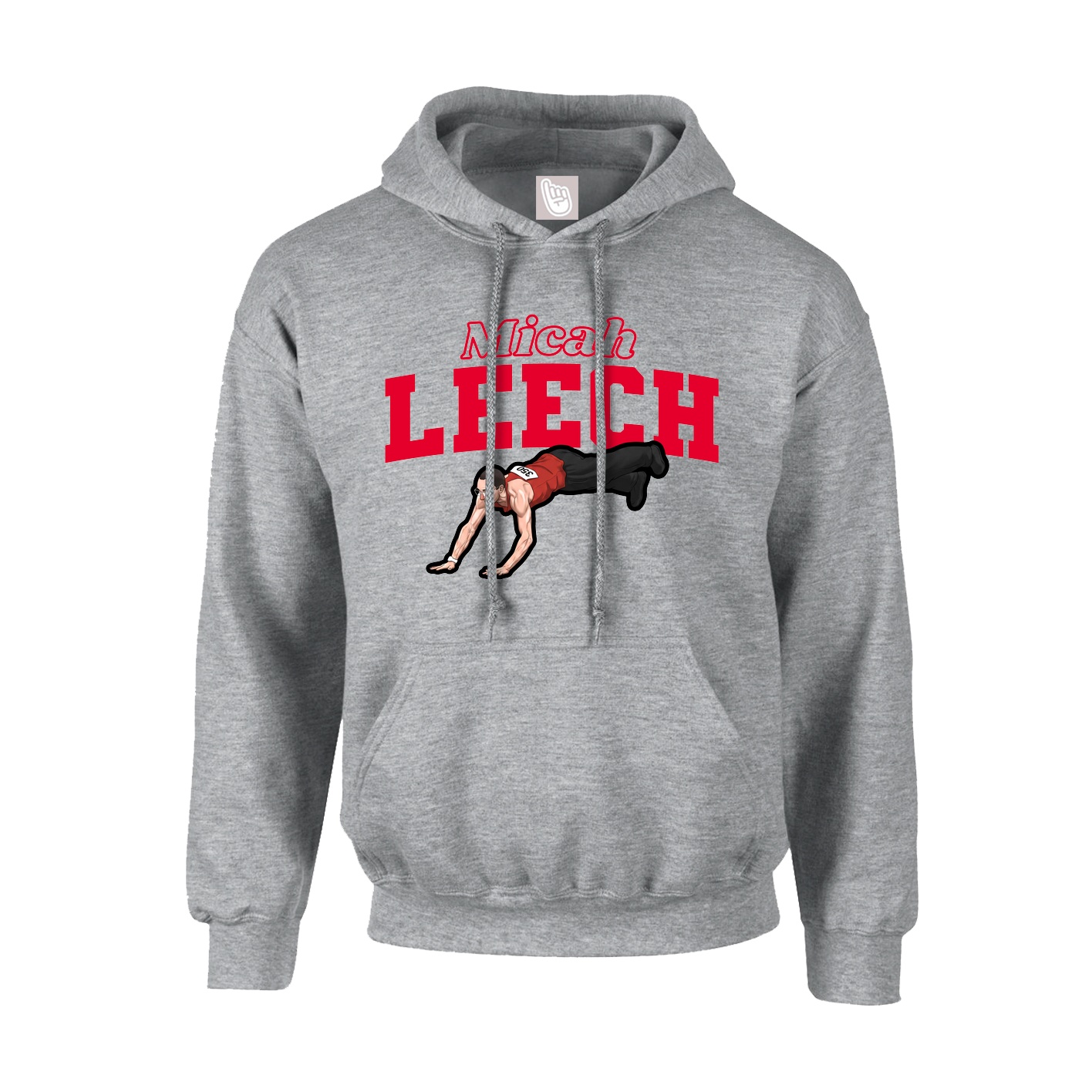 Hoodie — Name Arch in Grey
