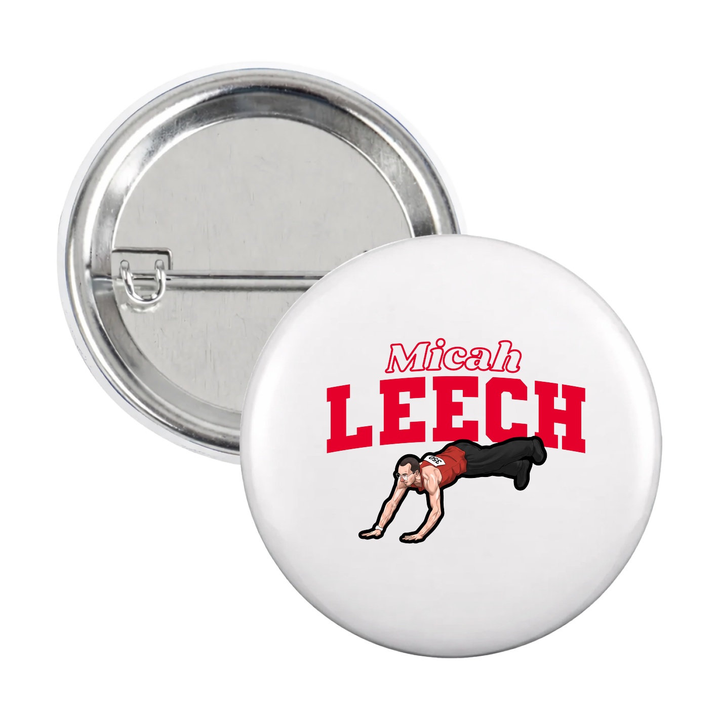 Game Day Button — Name Arch in White