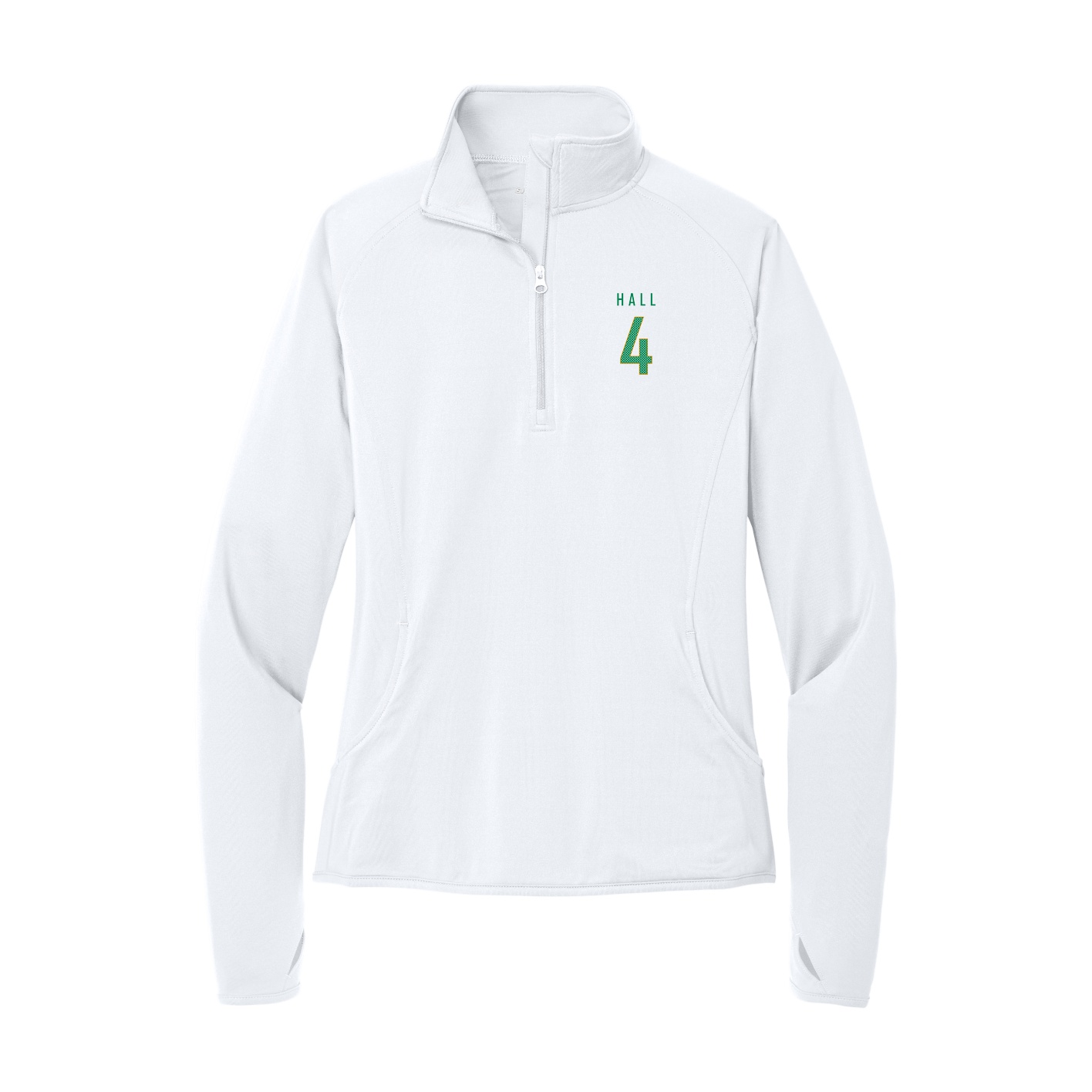 Women's Q-Zip Pullover — Mesh Shirsey in White