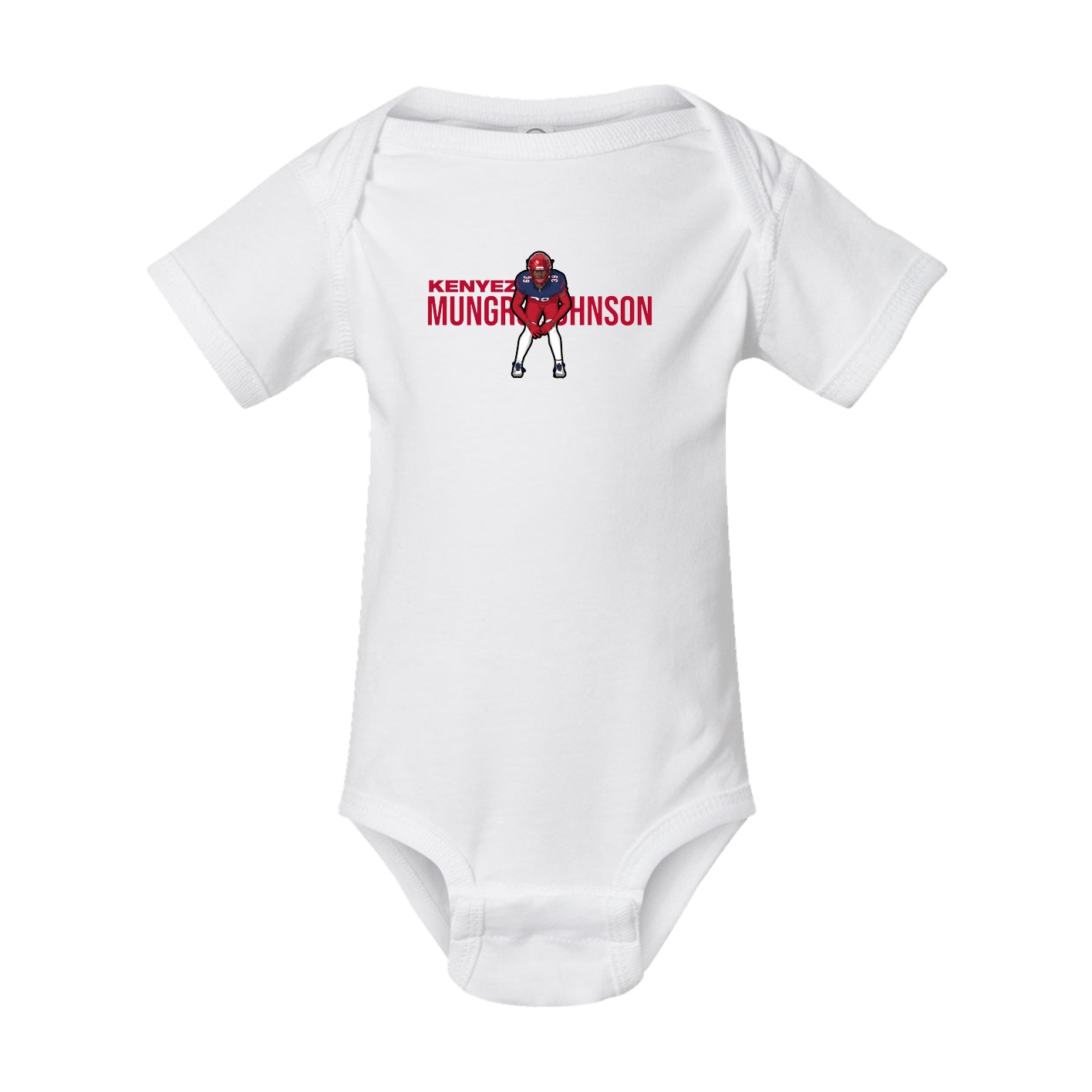 Baby Onesie — Player Name in White