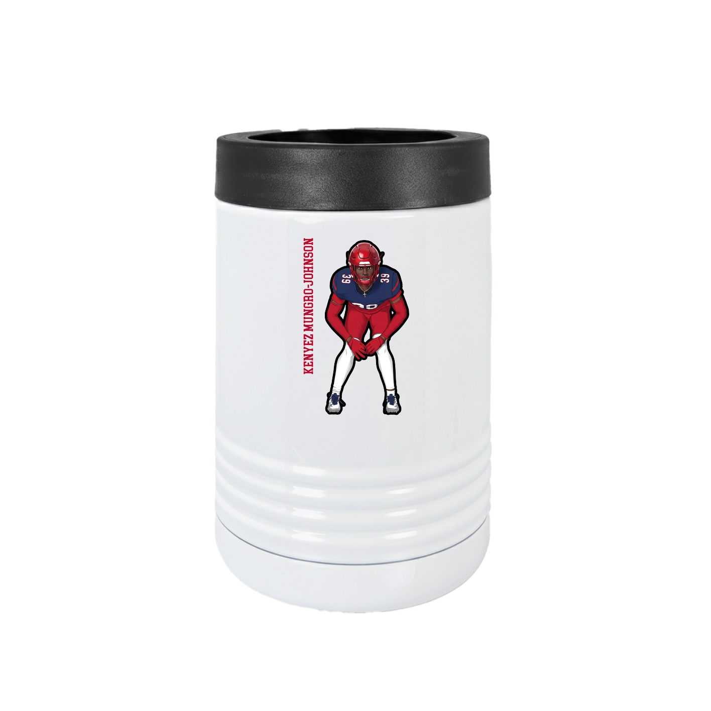 Beverage Holder — Name Vertical in White