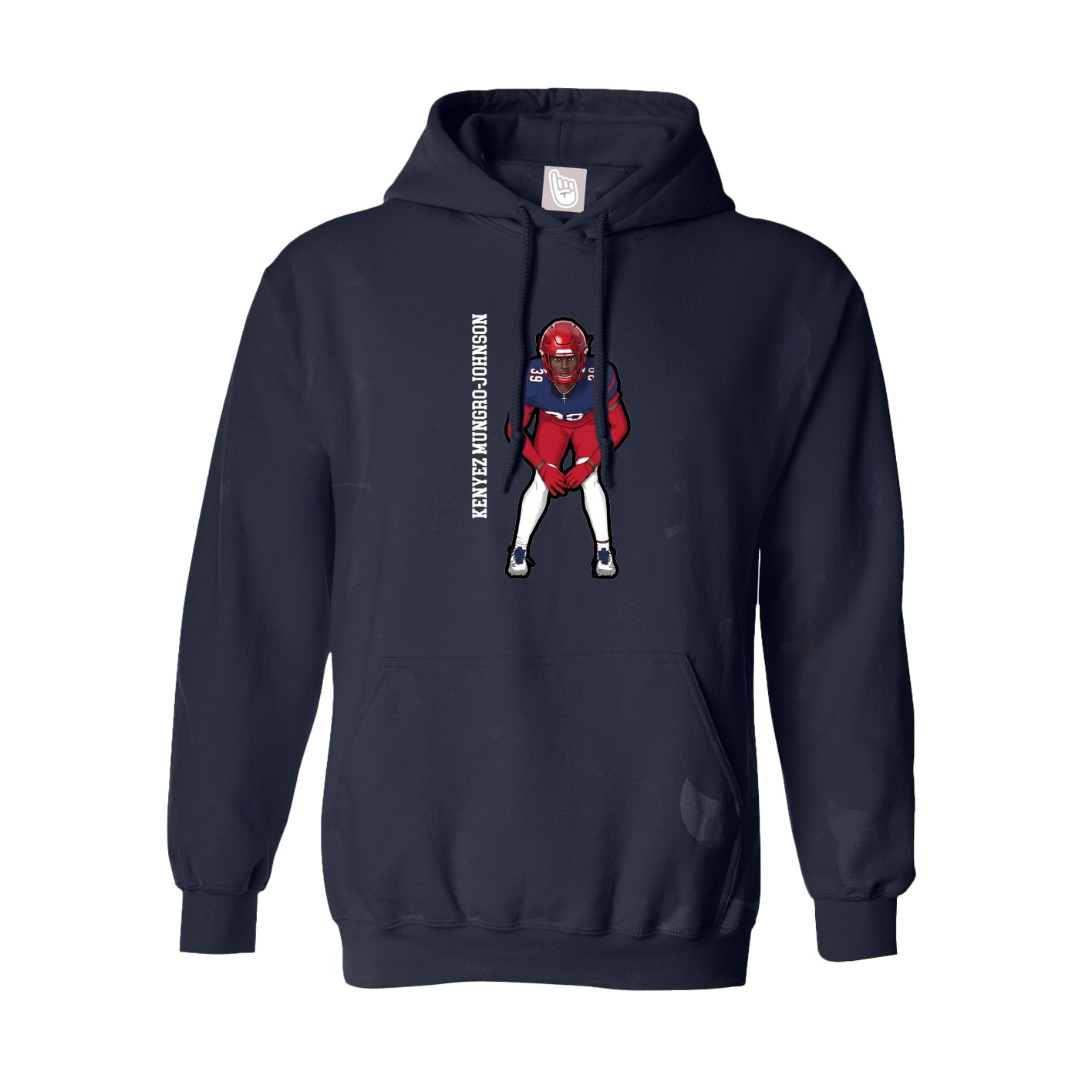 Hoodie — Name Vertical in Navy