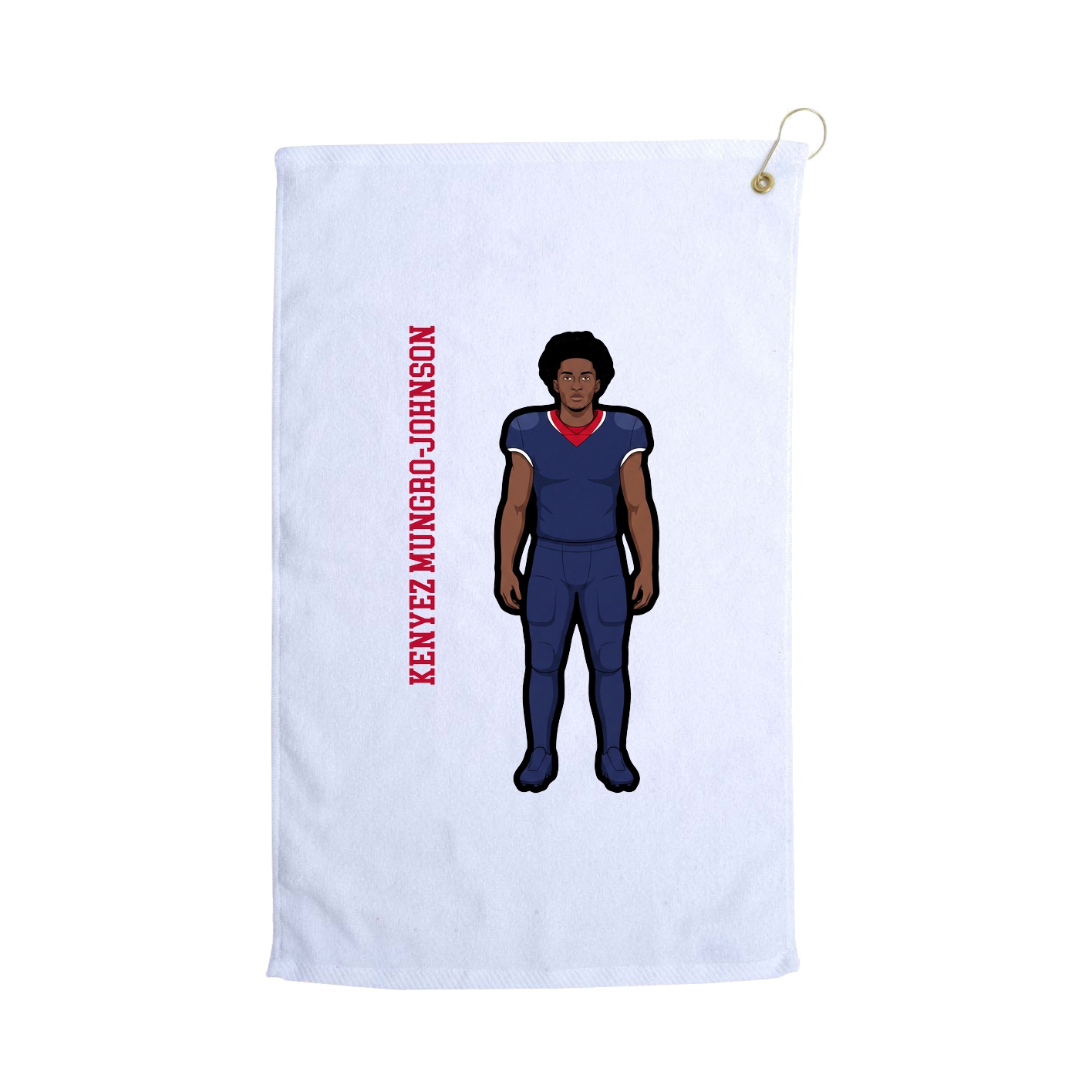 Golf Towel — Name Vertical in White