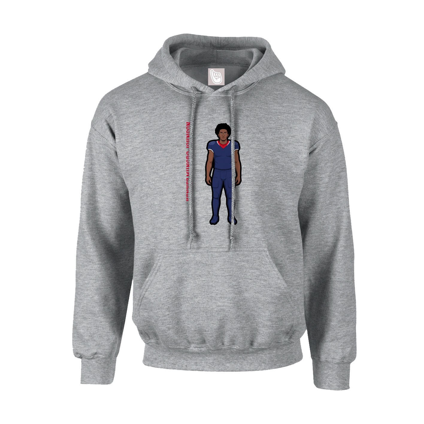 Hoodie — Name Vertical in Grey