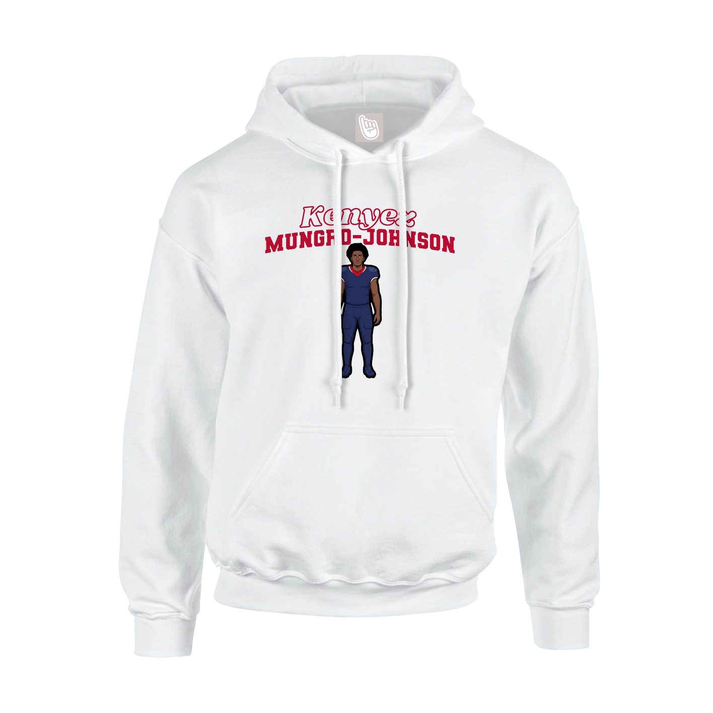 Youth Hoodie — Name Arch in White