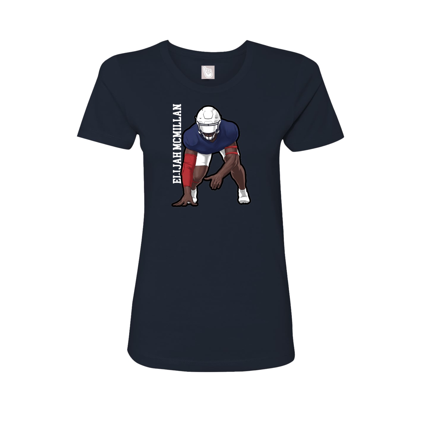 Fitted Women's Tee — Name Vertical in Navy