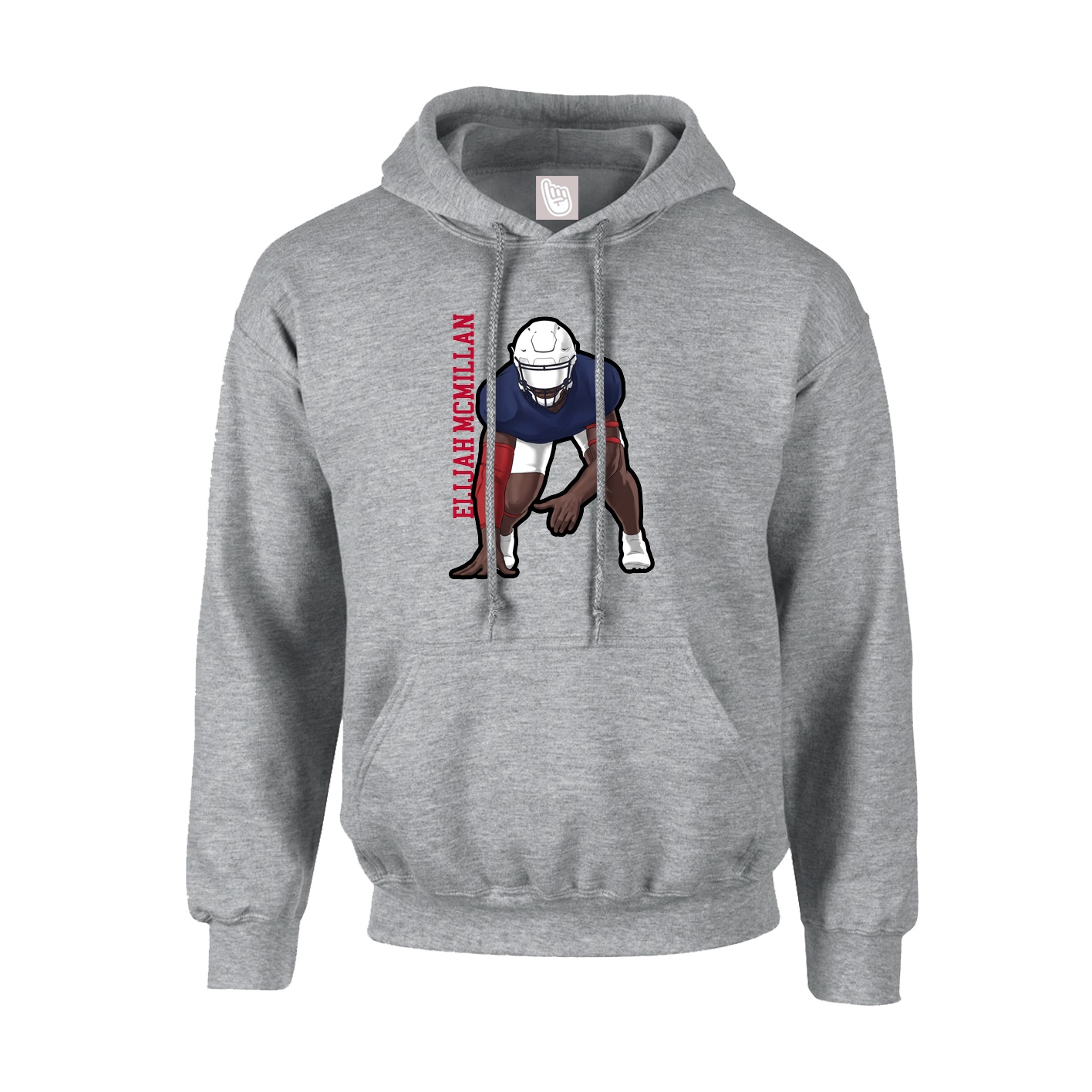Hoodie — Name Vertical in Grey