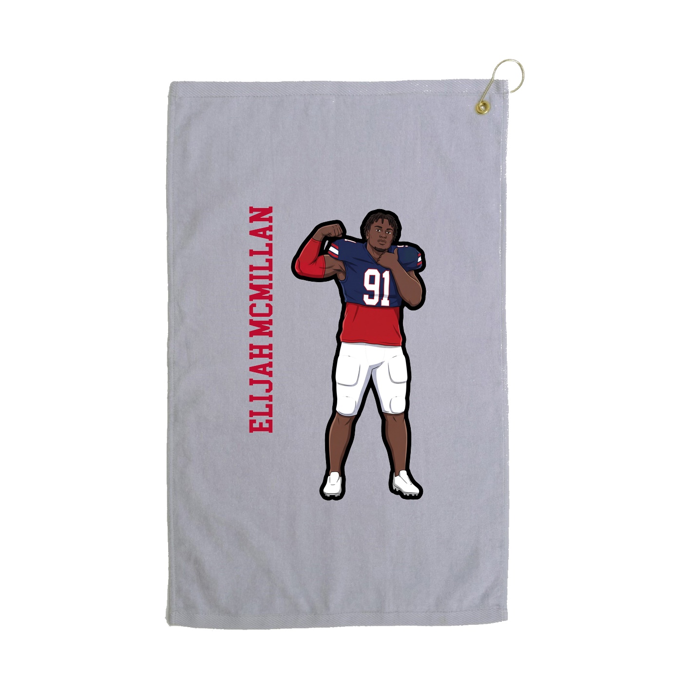 Golf Towel — Name Vertical in Grey