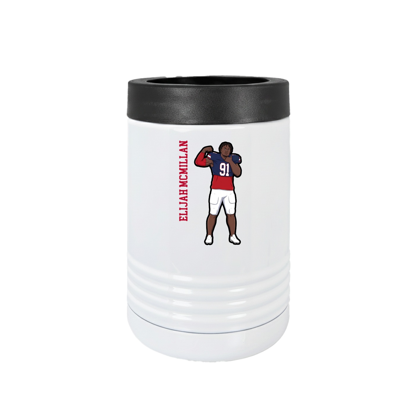 Beverage Holder — Name Vertical in White