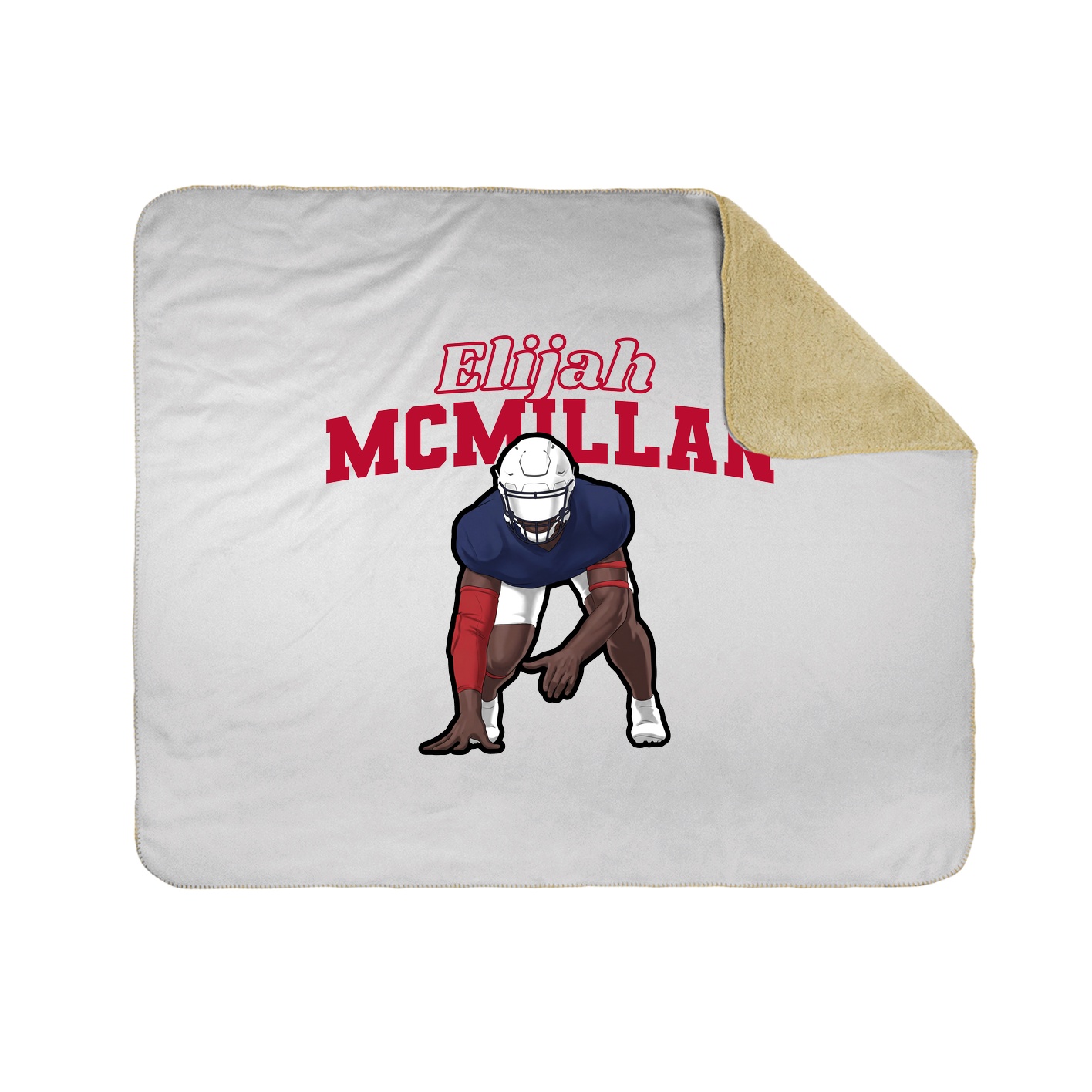 Throw Blanket — Name Arch in White