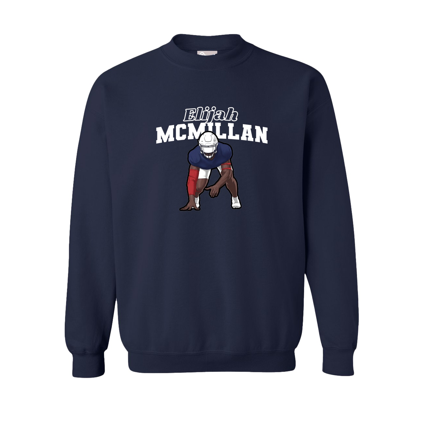 Fleece Crew — Name Arch in Navy