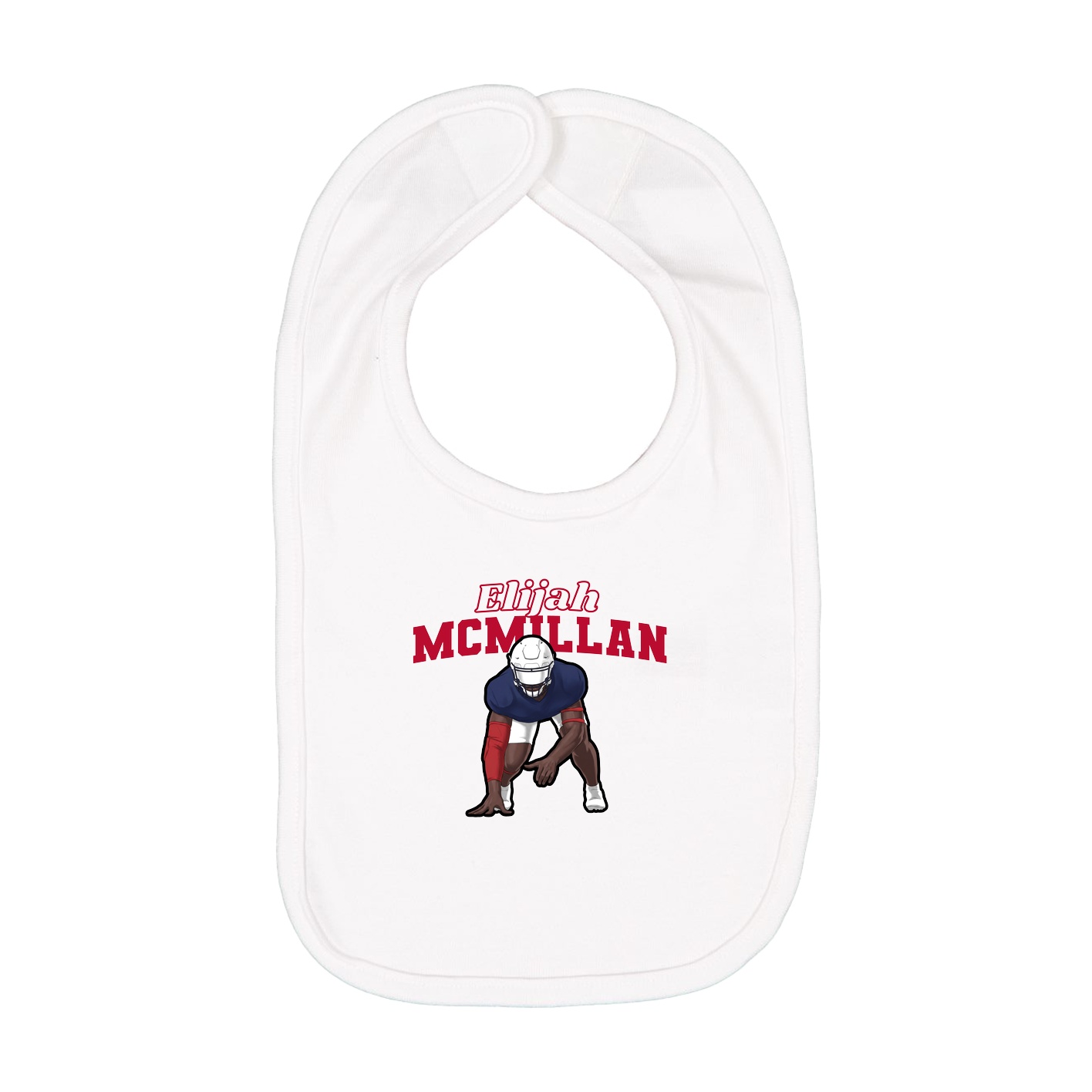 Infant Bib — Name Arch in White