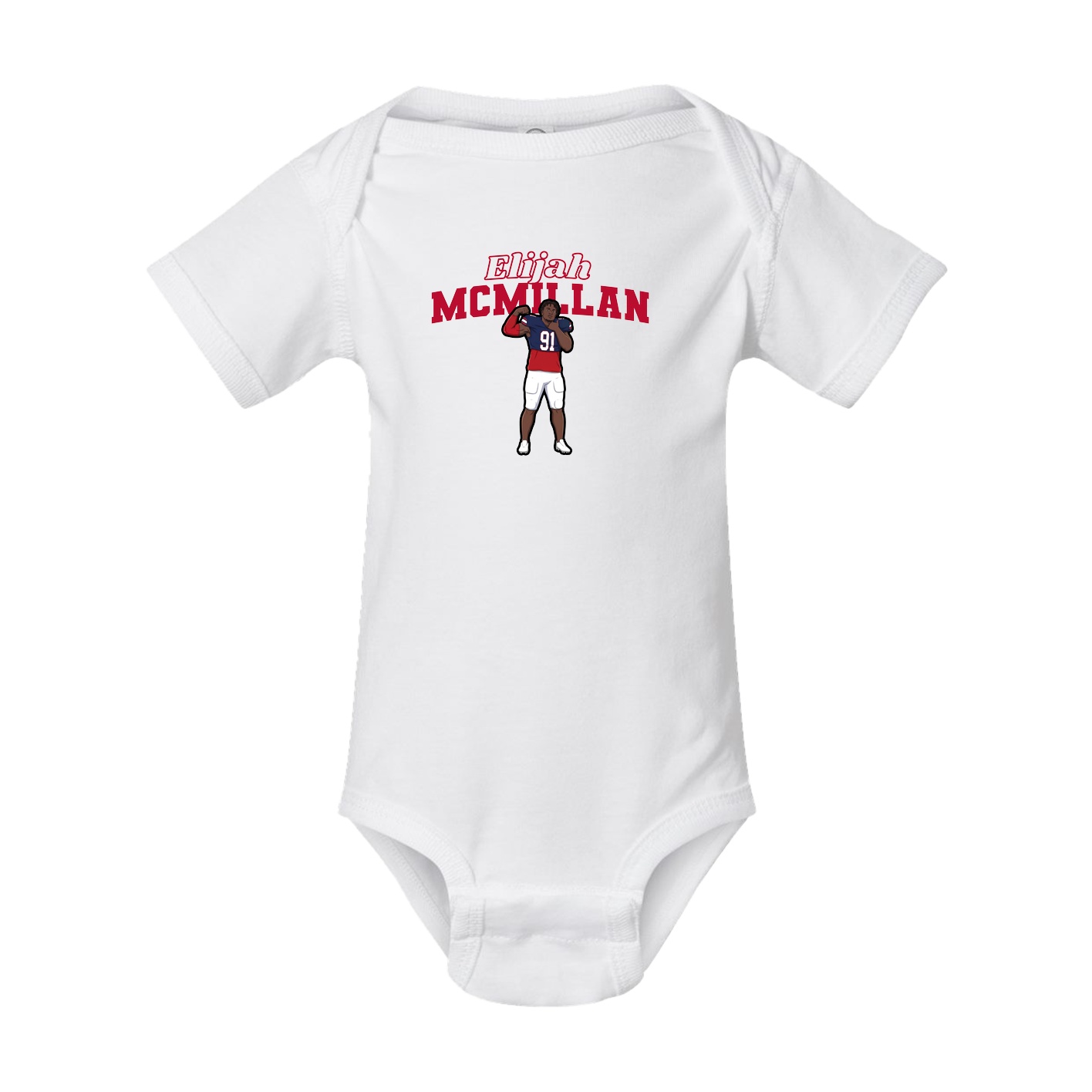 Baby Onesie — Name Arch in White