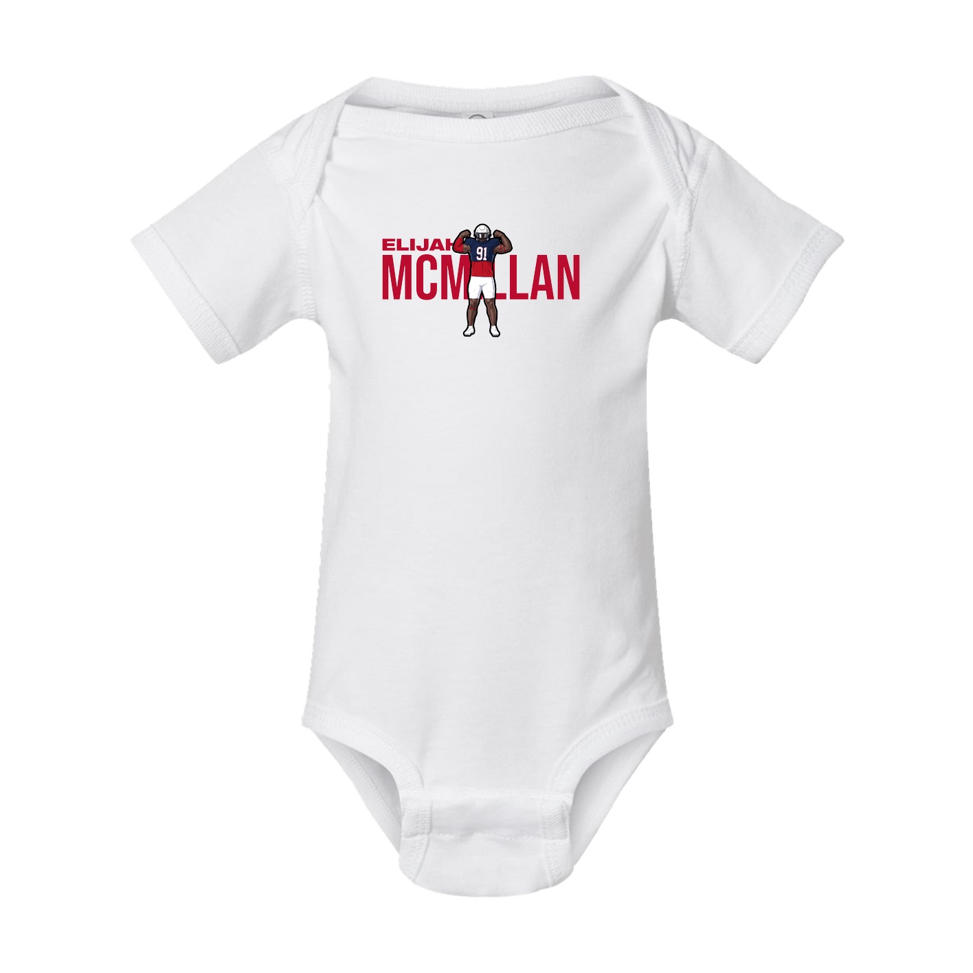 Baby Onesie — Player Name in White