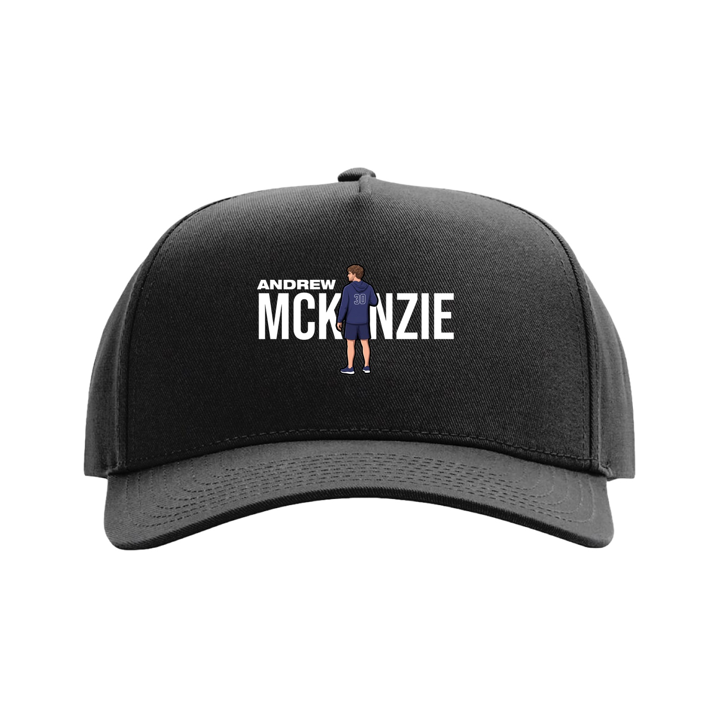 Full Fabric Five-Panel Champ Cap — Player Name in Black