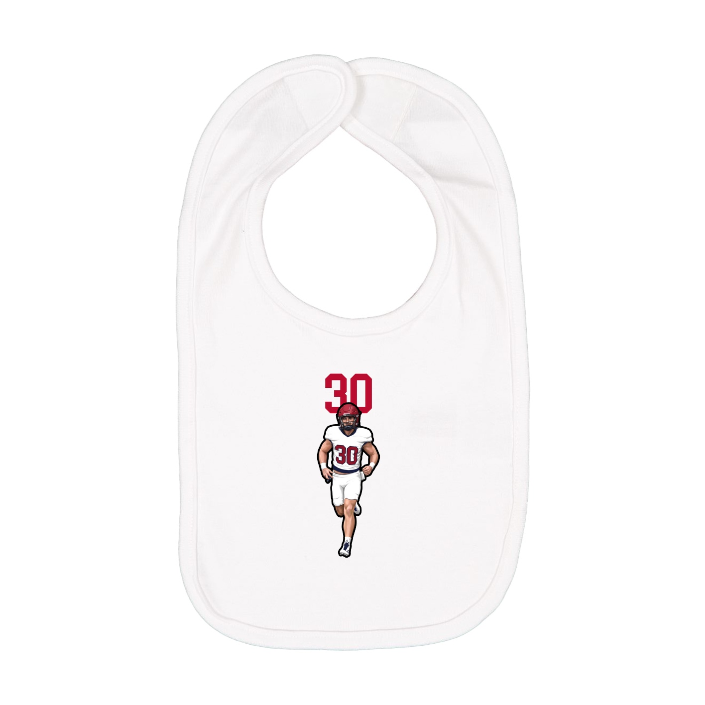 Infant Bib — Number Top in White