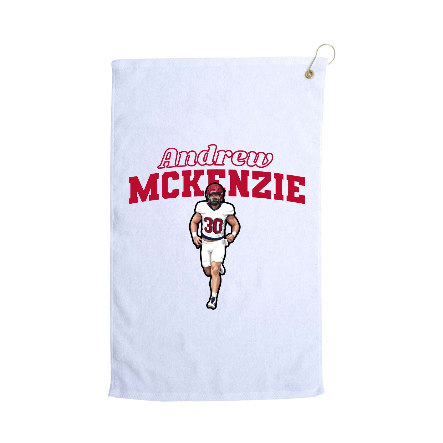 Golf Towel — Name Arch in White