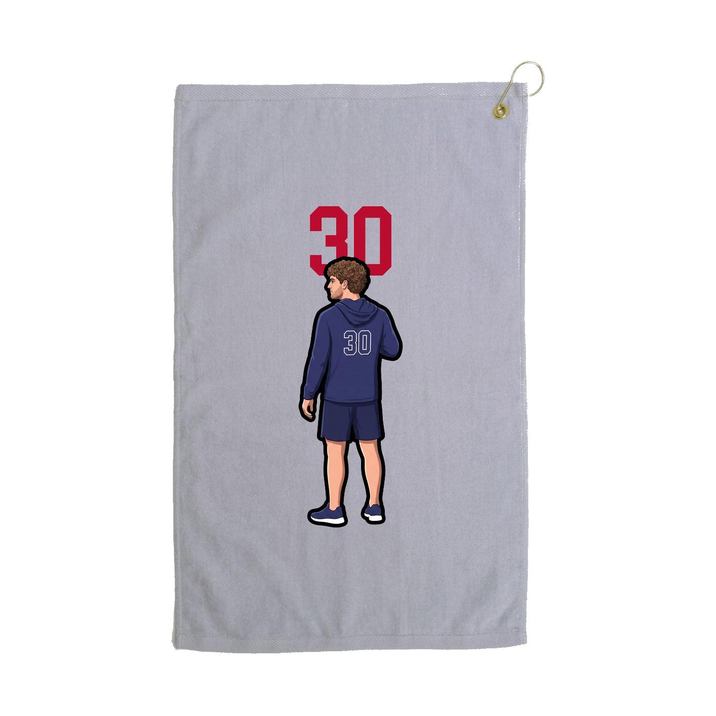 Golf Towel — Number Top in Grey