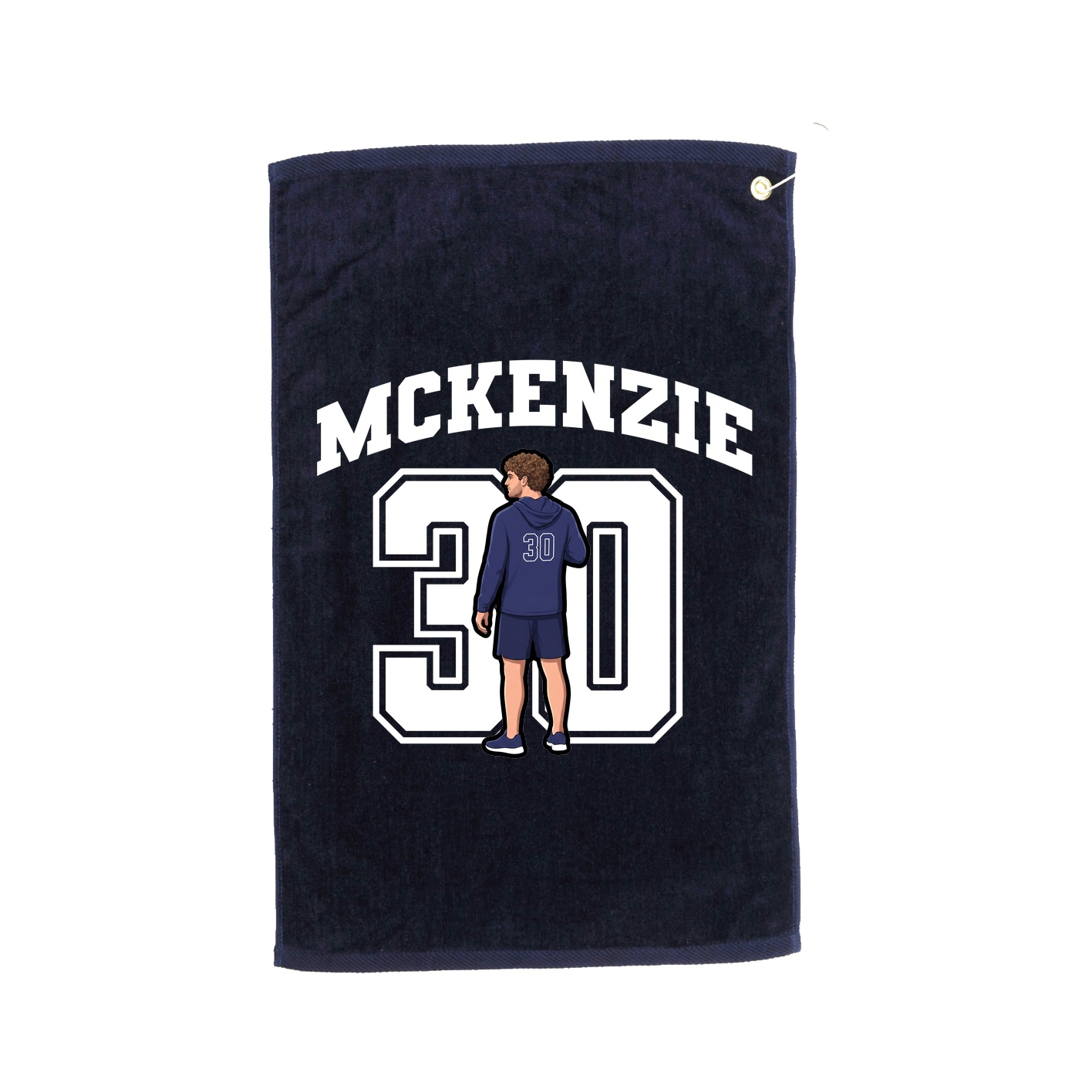 Golf Towel — Number in Navy