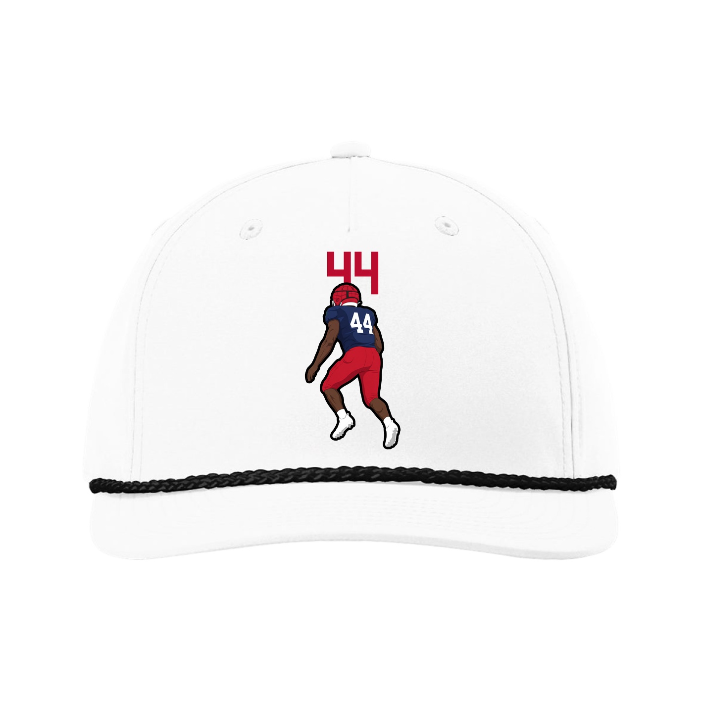 Five-Panel Classic Rope Cap — Number Top in White
