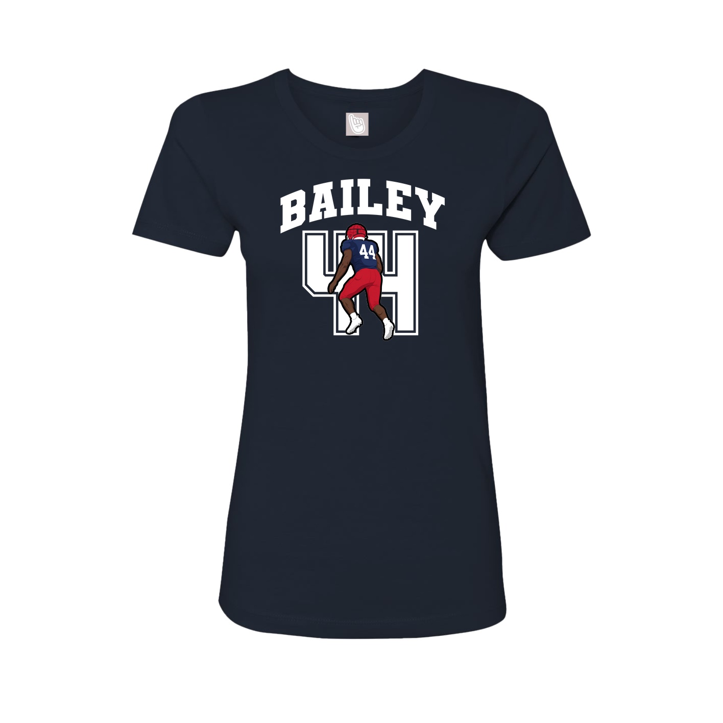 Fitted Women's Tee — Number in Navy