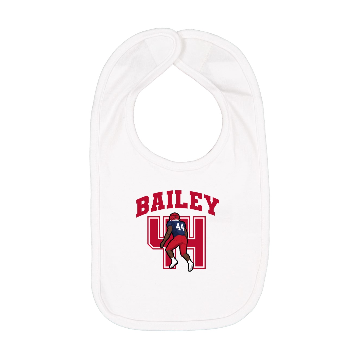 Infant Bib — Number in White