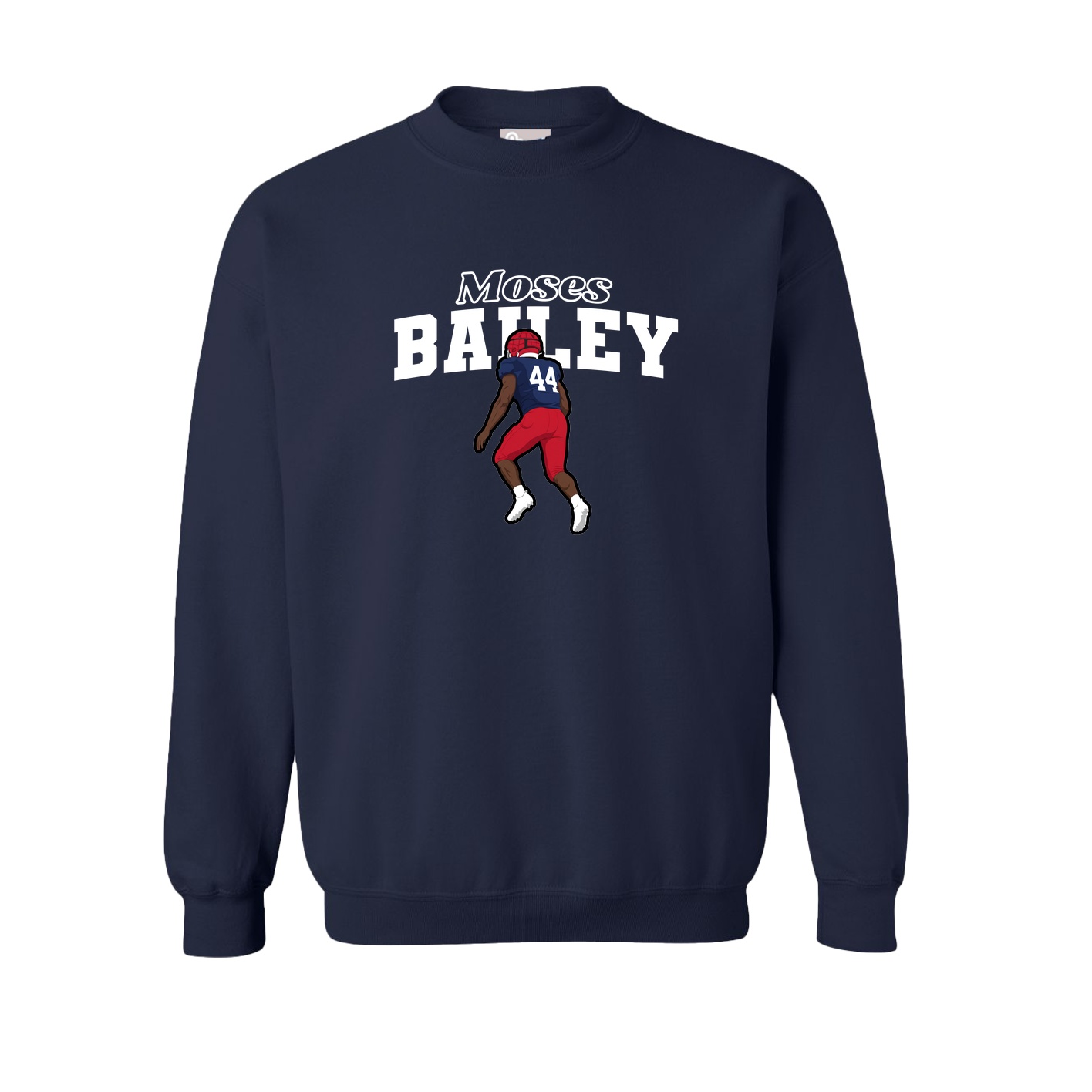 Fleece Crew — Name Arch in Navy