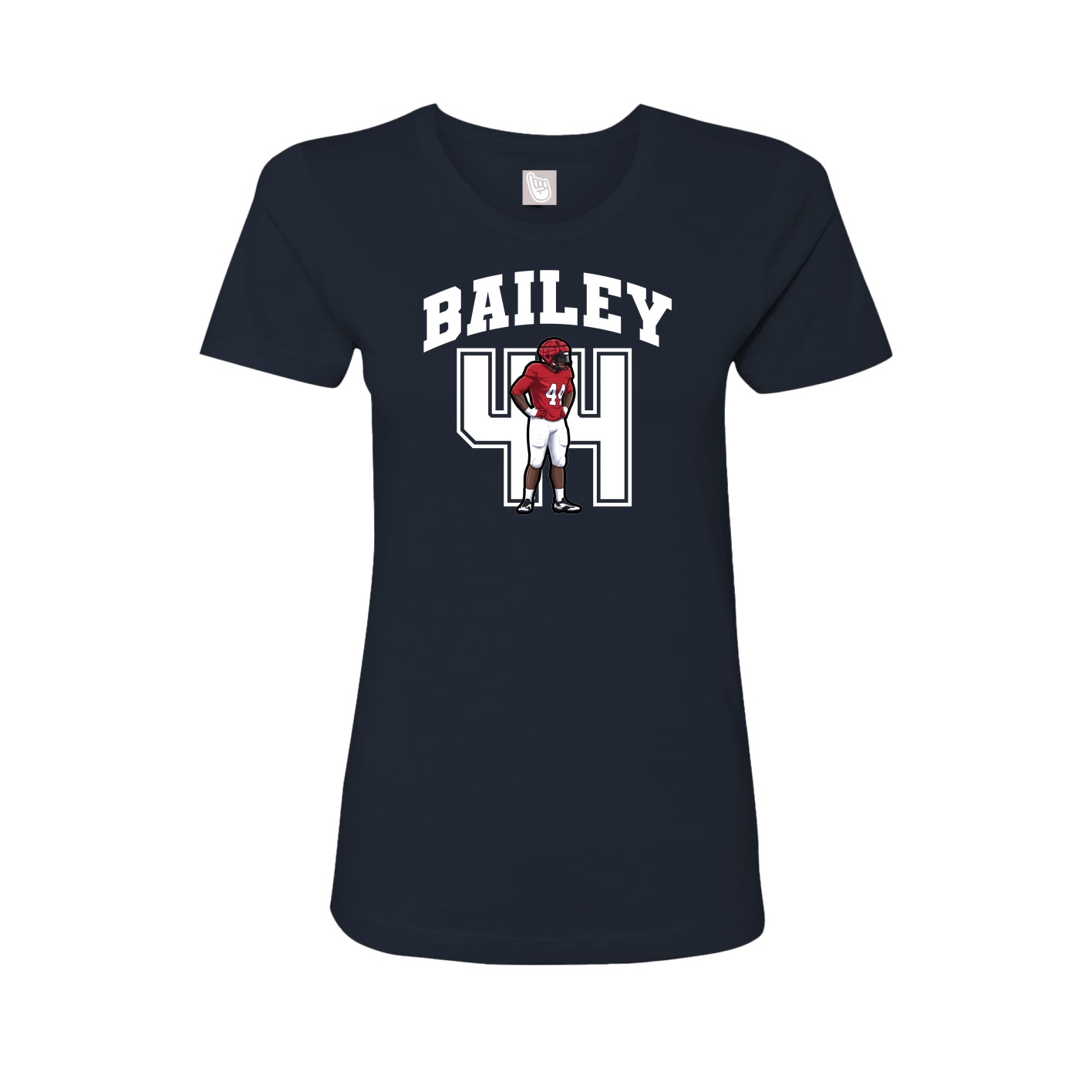 Fitted Women's Tee — Number in Navy